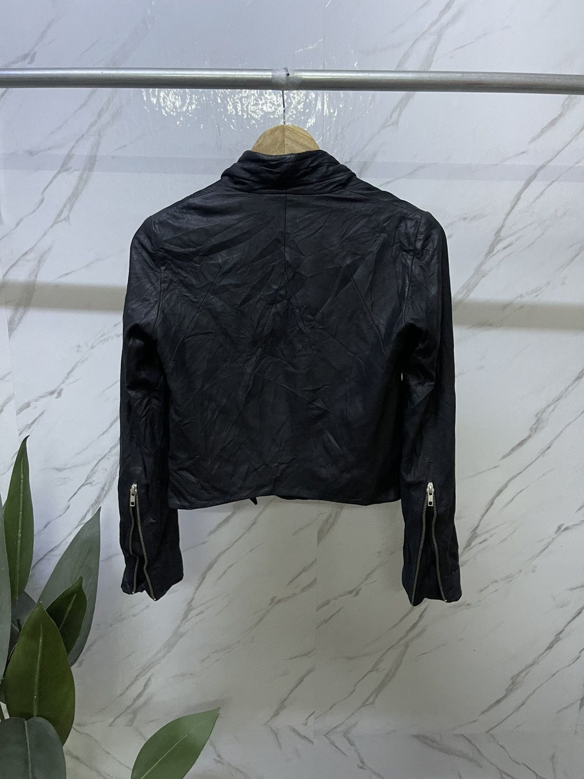 Helmut Lang Helmut Lang Draped Front Asymmetri-cal Lambskin Leather Size S / US 4 / IT 40 - 6 Thumbnail