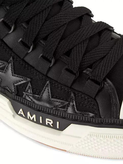 Amiri oc11z0425 Stars High-Top Sneakers in Black & White Size US 13 / EU 46 - 6 Thumbnail