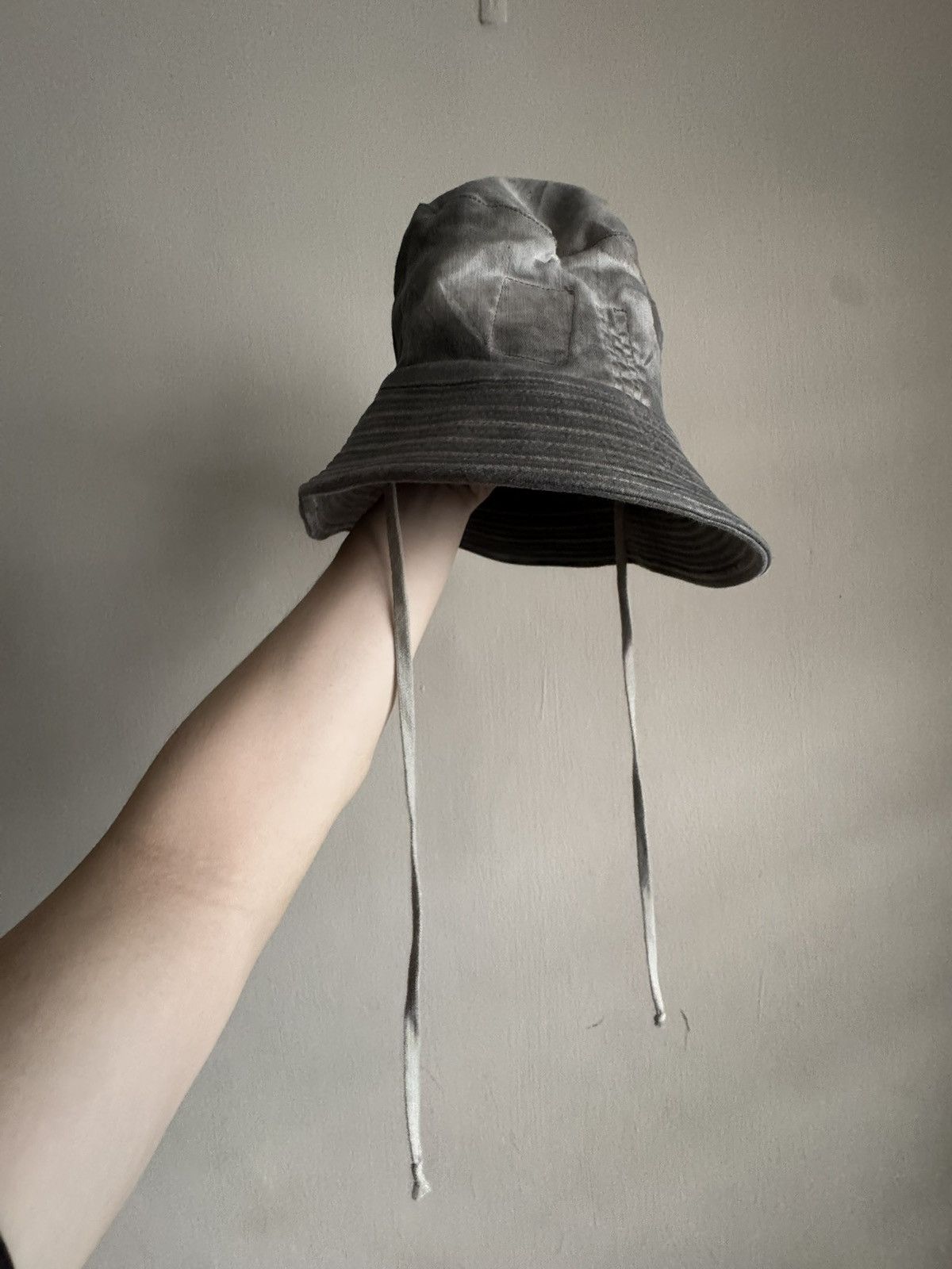 Rick Owens Drkshdw Wide-brimmed Foil Stretch Denim Gilligan Hat