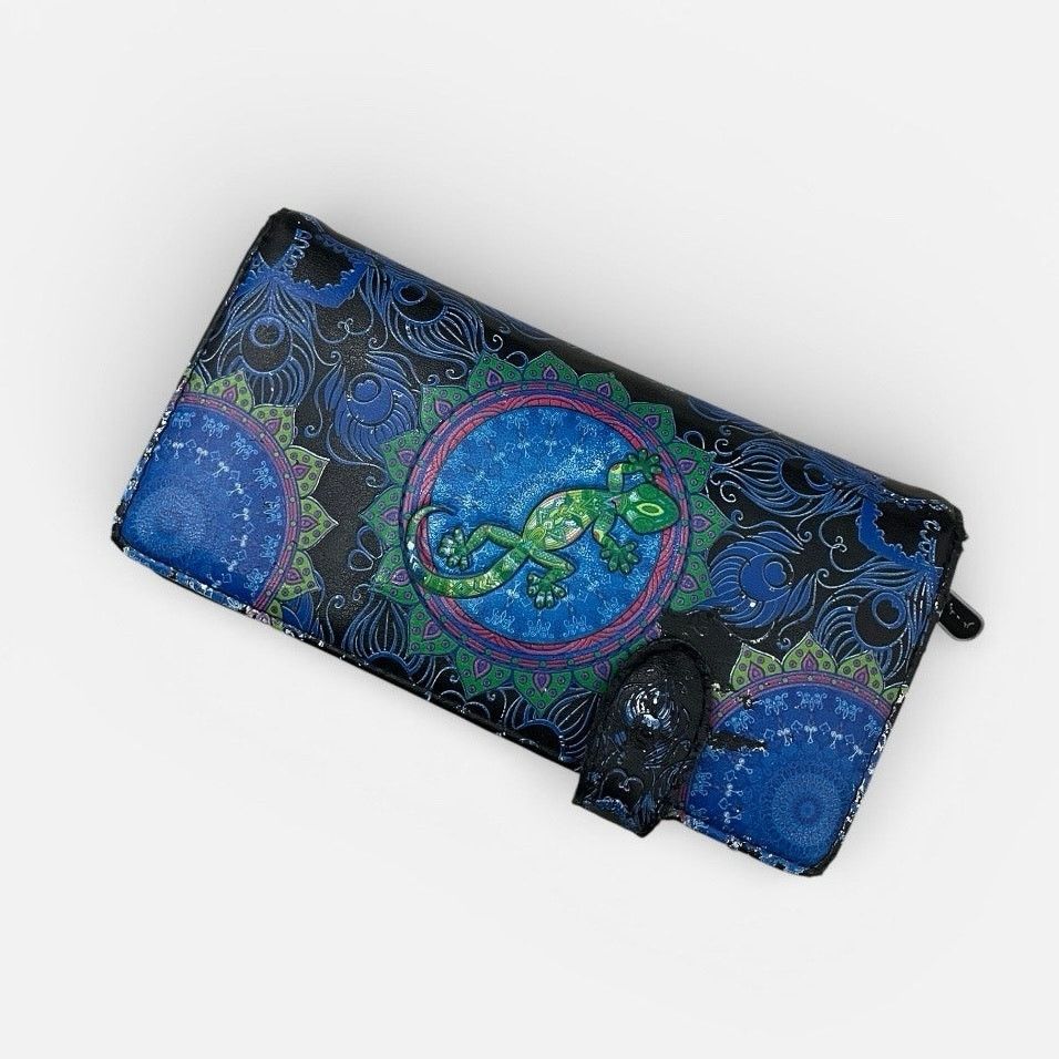 Other Shagwear Blue & Green Lizard Mandala Faux Leather Wallet Size ONE SIZE - 1 Thumbnail