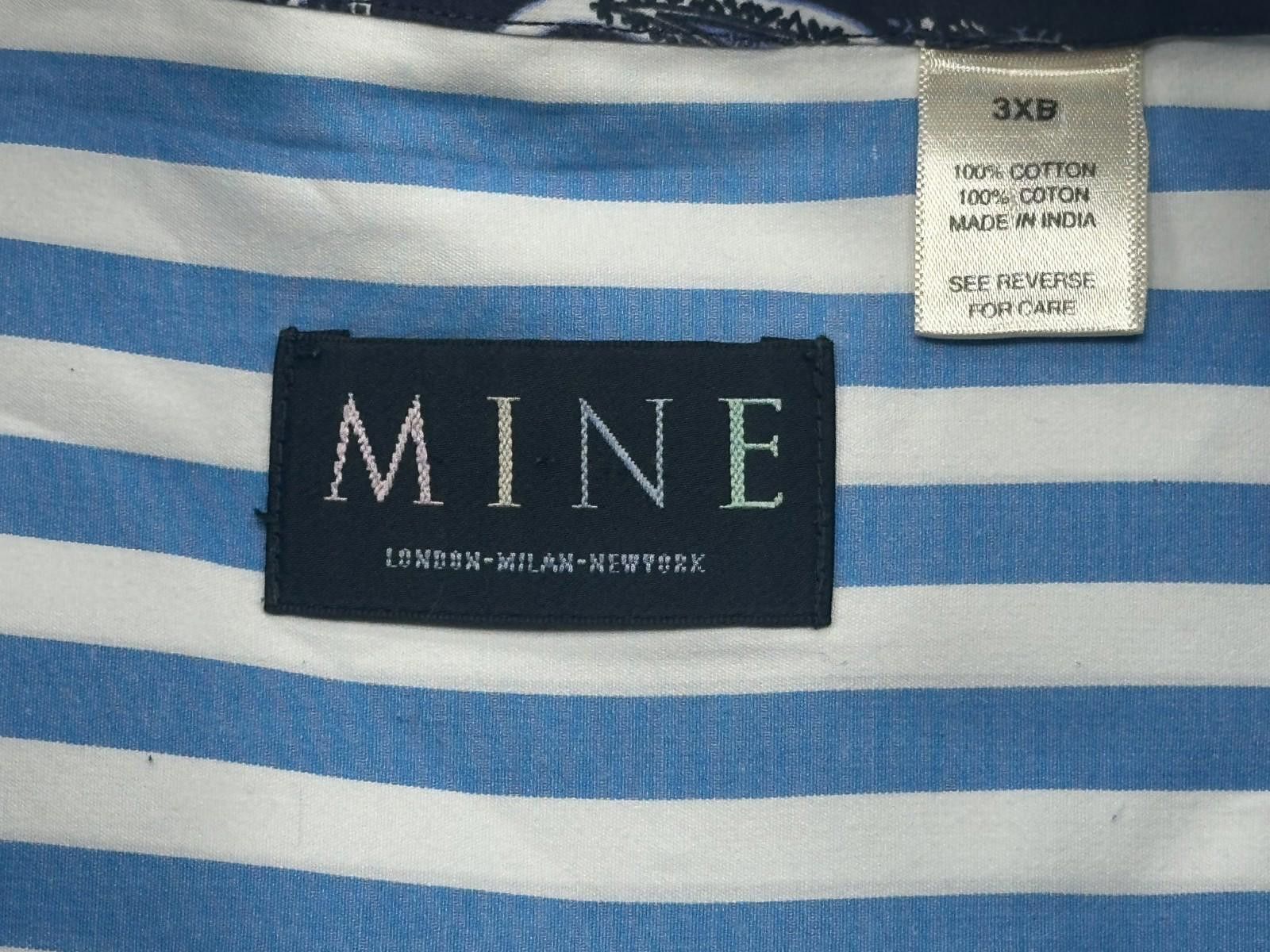 Monet Mine Striped 100% Cotton Large Button Down Shirt Blue 3XB Size US XXL / EU 58 / 5 - 3 Thumbnail