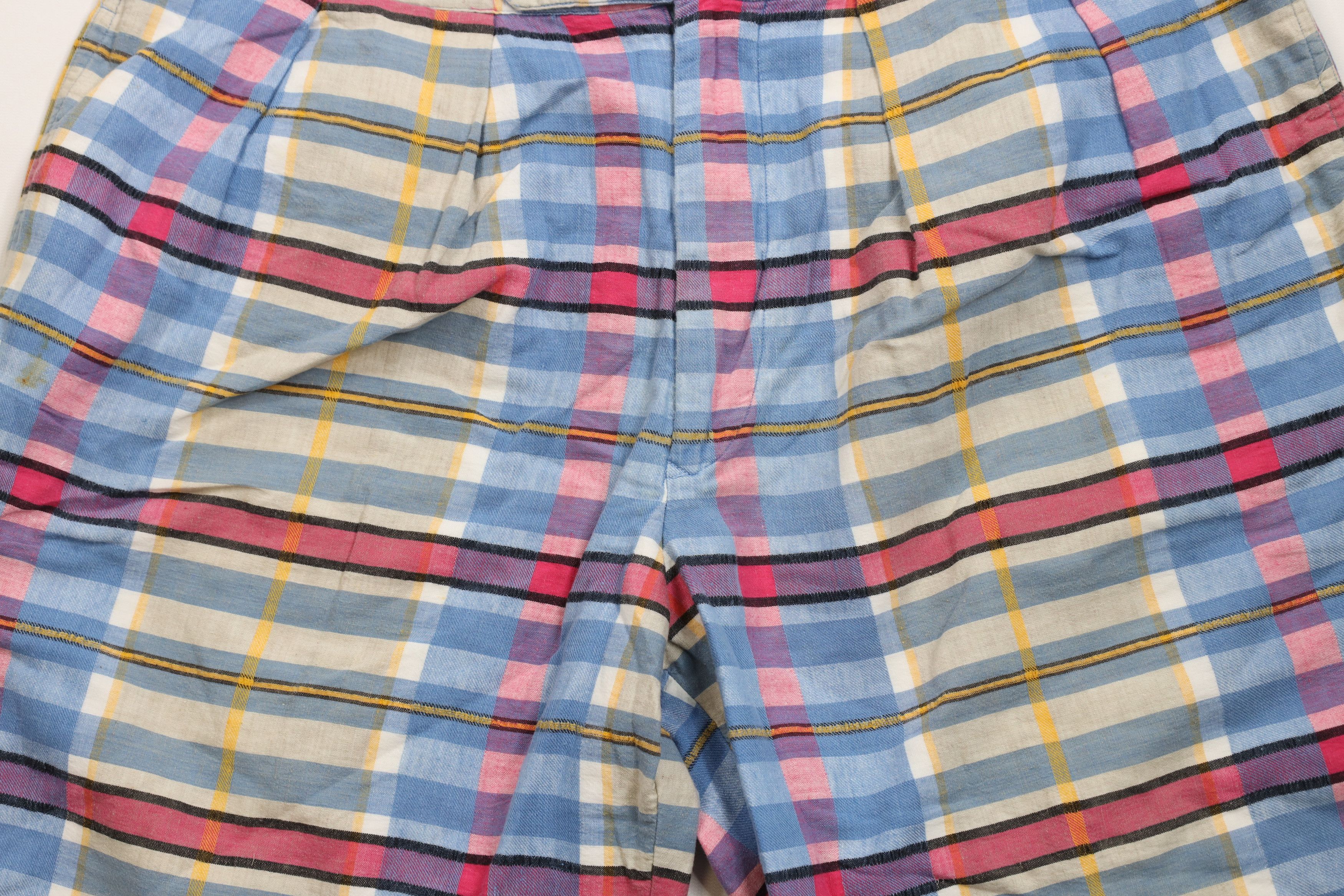 Vintage Vintage 90s Streetwear Madras Plaid Flannel Chino Shorts Size US 36 / EU 52 - 3 Thumbnail