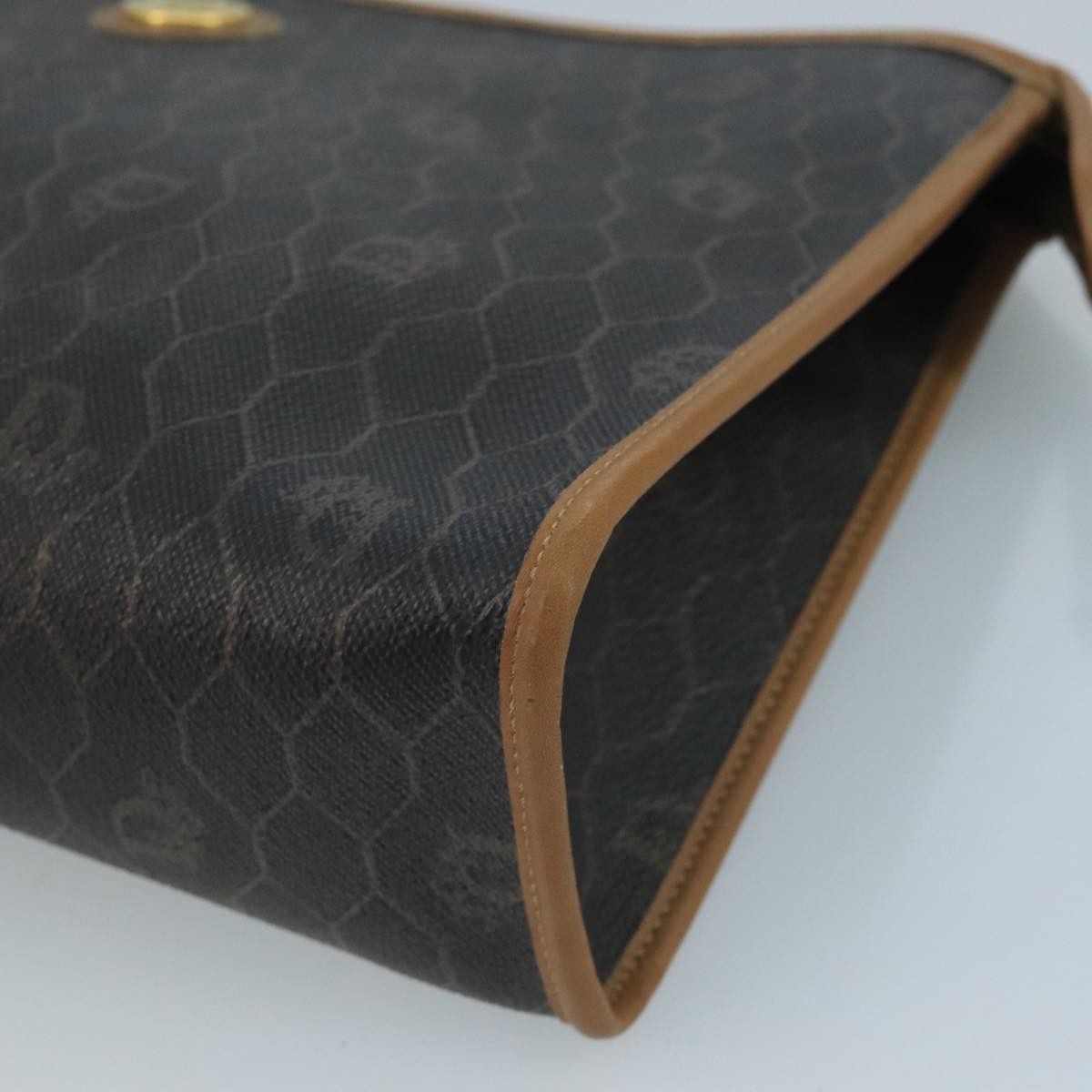 Dior DIOR Honeycomb Canvas Clutch Bag Leather Black Gold Size ONE SIZE - 7 Thumbnail