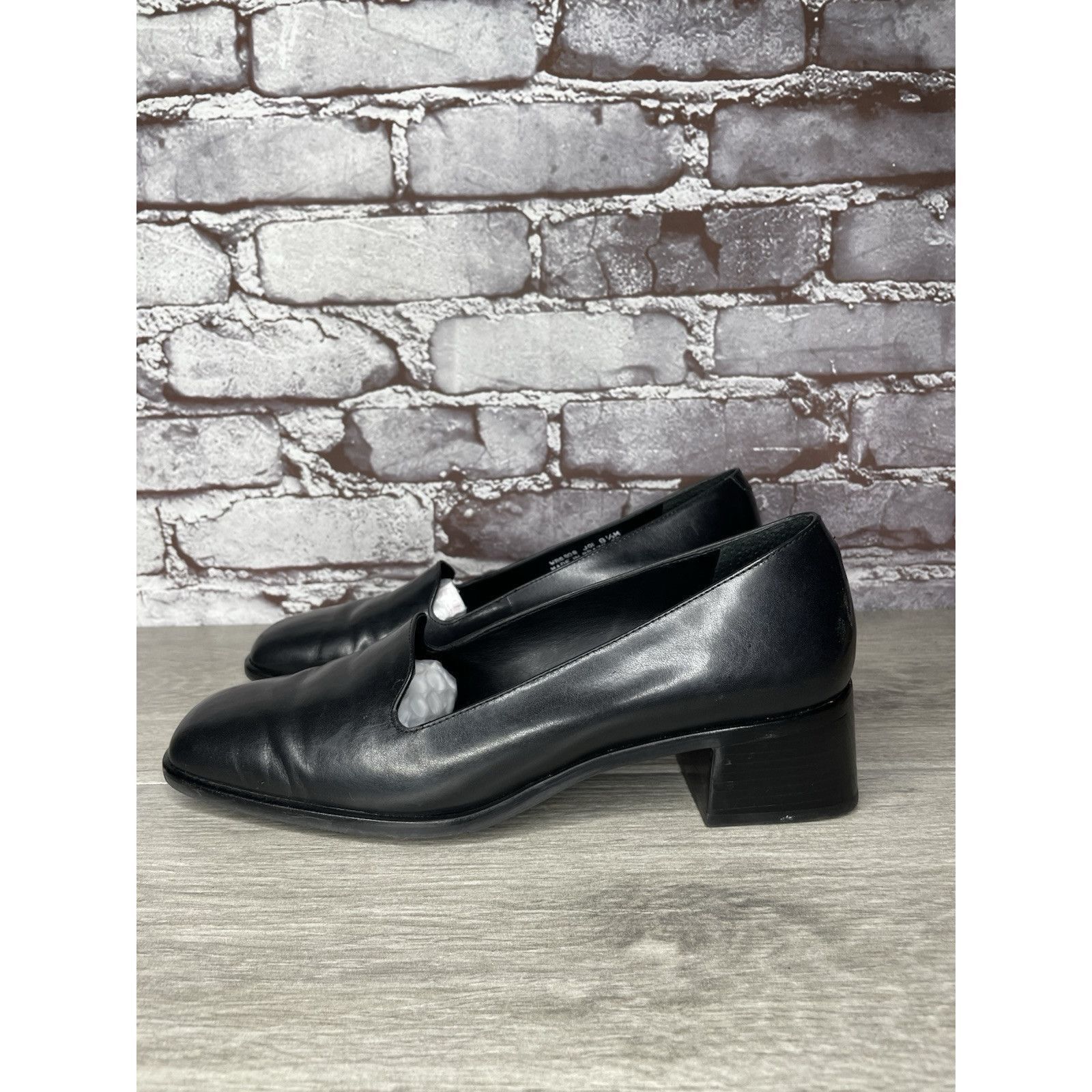 Rockport Rockport Black Leather Square Toe Casual Heel Shoes Women Sz Size US 8.5 / IT 38.5 - 16 Thumbnail