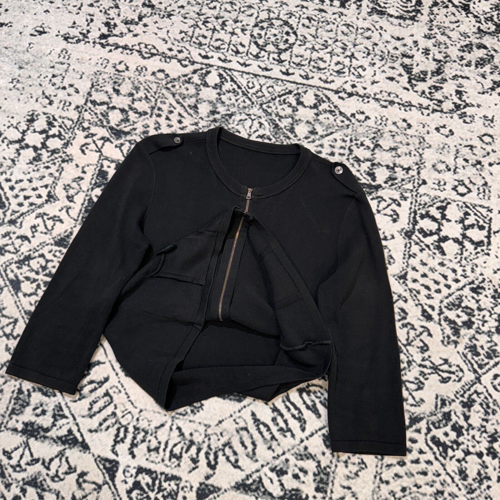 Vintage Vintage Marc Cain Black Cotton Zip Sweater Size M Y2K 90s Size US M / EU 48-50 / 2 - 10 Thumbnail