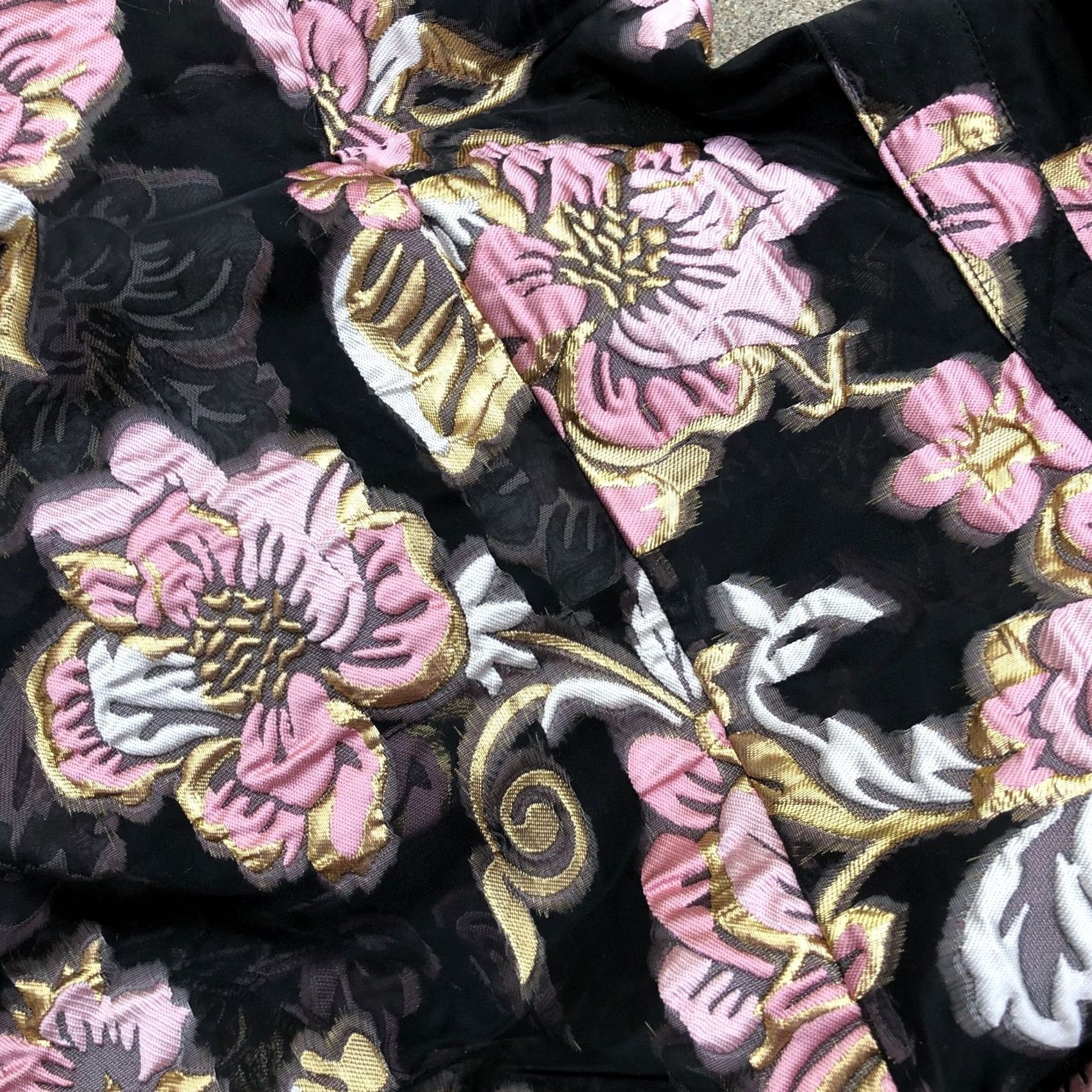 Boston Proper Boston Proper Shirt Women's MED Black Floral Embroidered Button-Up Top Size M / US 6-8 / IT 42-44 - 4 Thumbnail