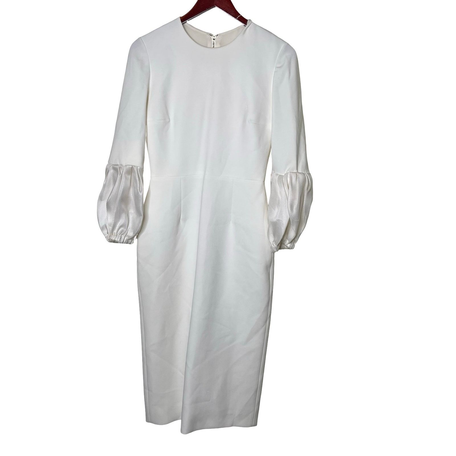 ROKSANDA ROKSANDA Lena Tulle-Trimmed Cady Midi Ivory Dress sz US 6 Size M / US 6-8 / IT 42-44 - 2 Thumbnail