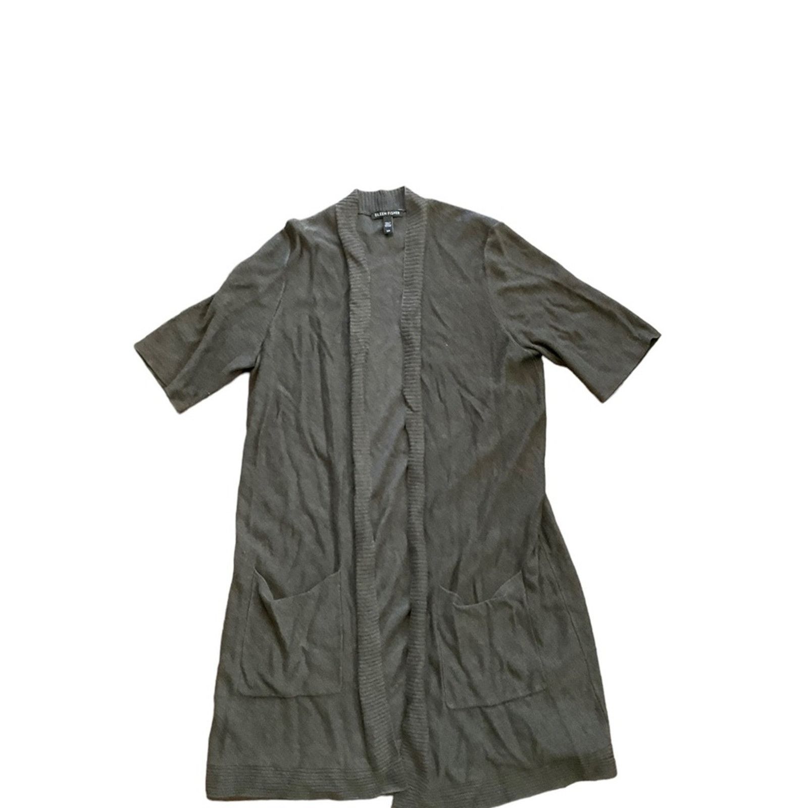 Eileen Fisher Eileen Fisher Charcoal Open Front Cardigan Size S / US 4 / IT 40 - 1 Thumbnail