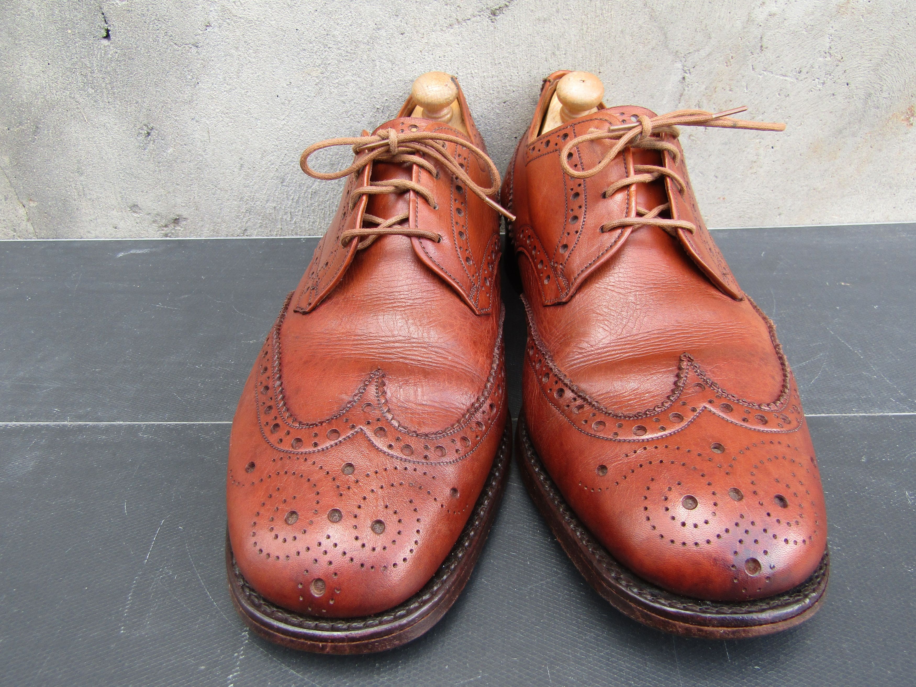 Tricker's Trickers Vintage Wingtip Leather Brogue Derby Size US 8.5 / EU 41-42 - 3 Thumbnail