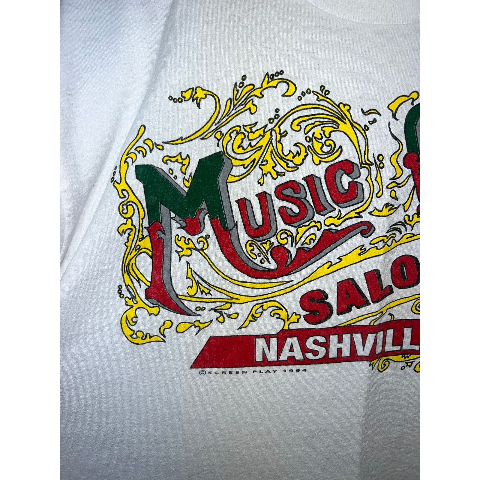 Fruit Of The Loom Vintage Music City Shirt Saloon Nashville TN Tee 90s 1994 XL Size US XL / EU 56 / 4 - 2 Thumbnail