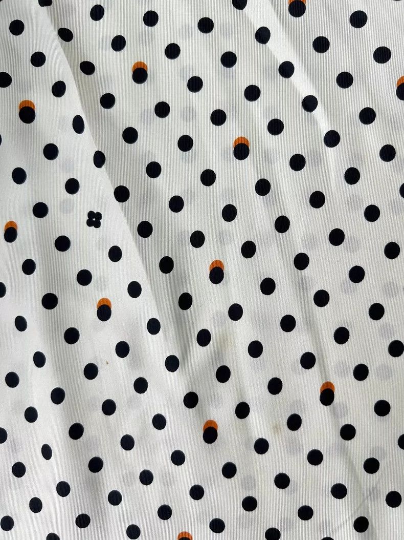 Louis Vuitton Louis Vuitton Beige polka-dot paneled ruffled mulberry sil Size 35" - 5 Thumbnail