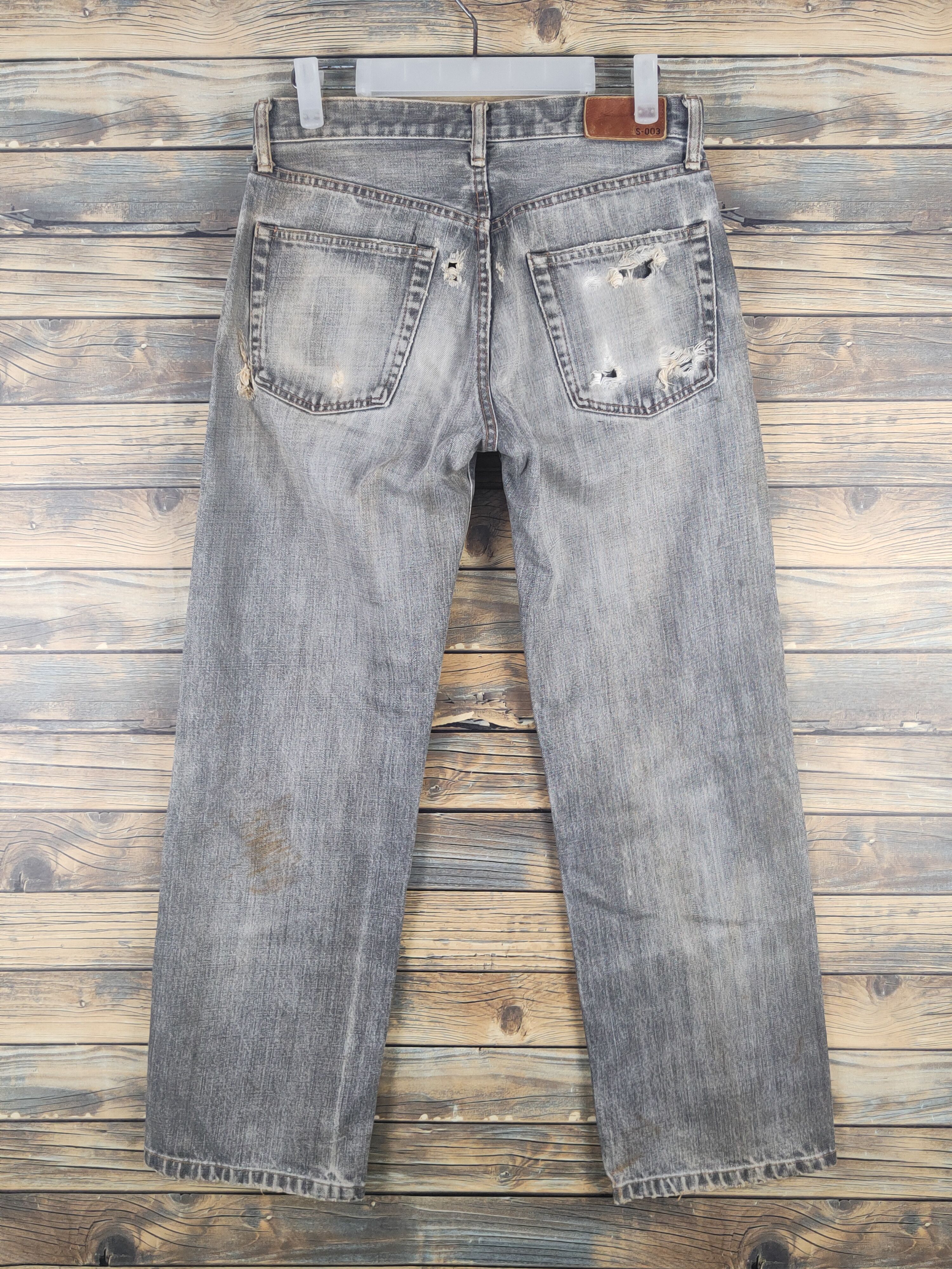 Japanese Brand Uniqlo japan vtg Black Faded Distressed Ripped Jeans #W1608 Size US 29 - 7 Thumbnail