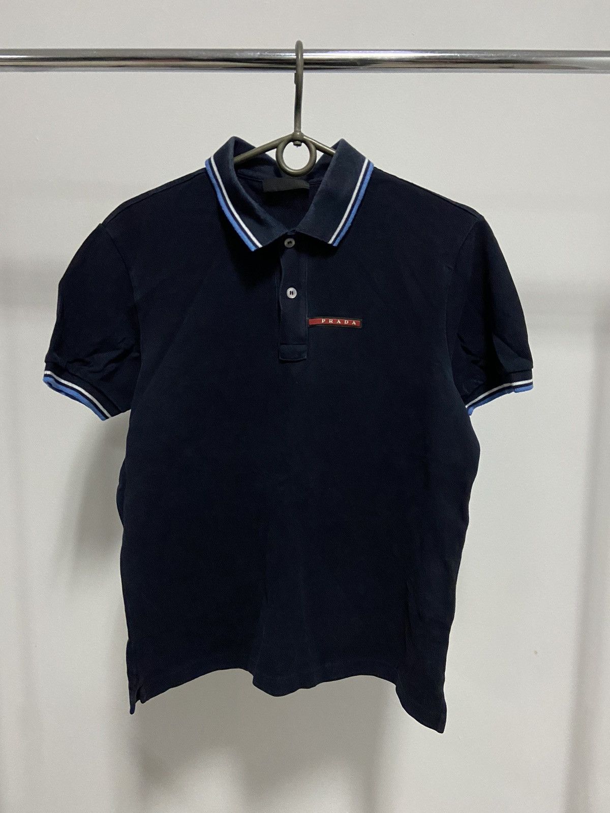 Prada × Vintage Prada T Shirt Polo Luxury red Tab Vintage Size US S / EU 44-46 / 1 - 1 Thumbnail