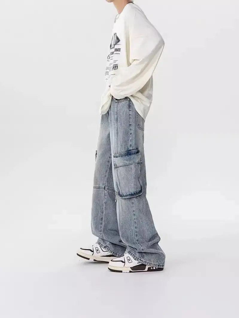 Japanese Brand Retro loose casual high street jeans Size US 32 / EU 48 - 3 Thumbnail