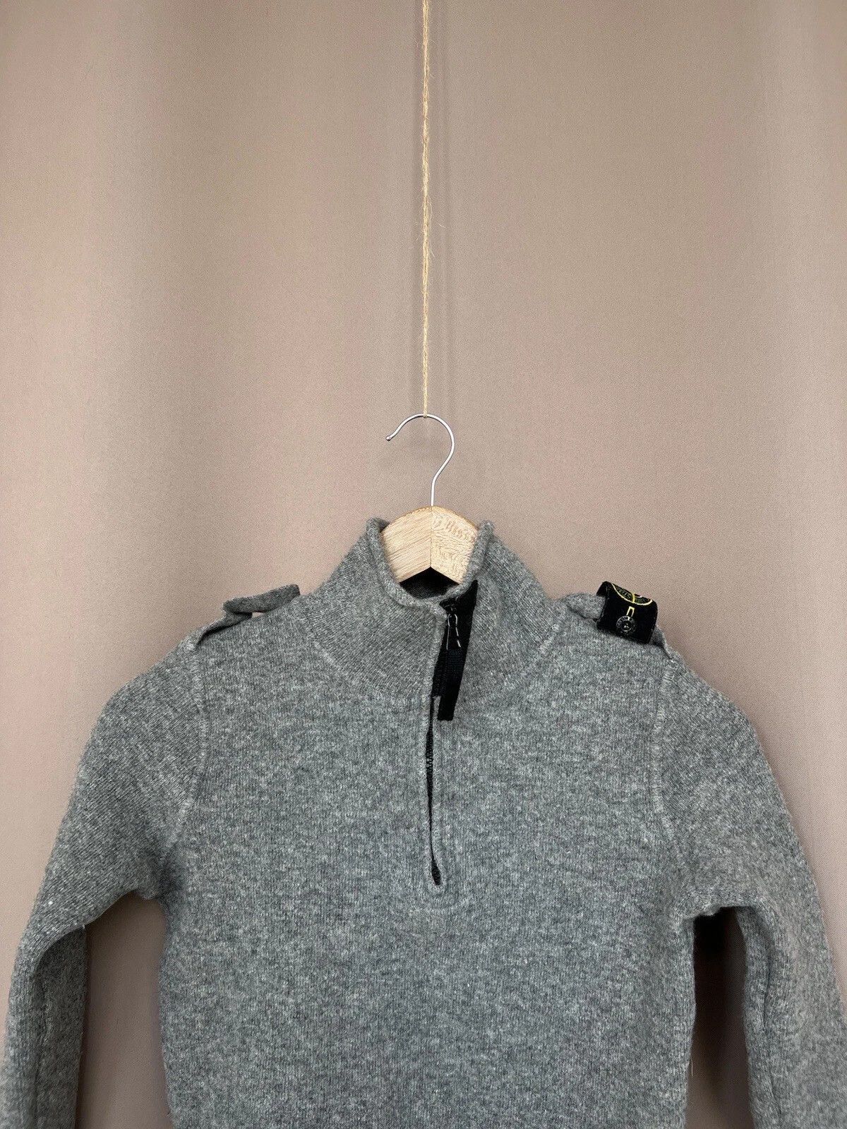 Stone Island Stone Island Junior 1/4 Zip Wool Sweater Kids Size 10/140 Size US XXS / EU 40 - 2 Thumbnail