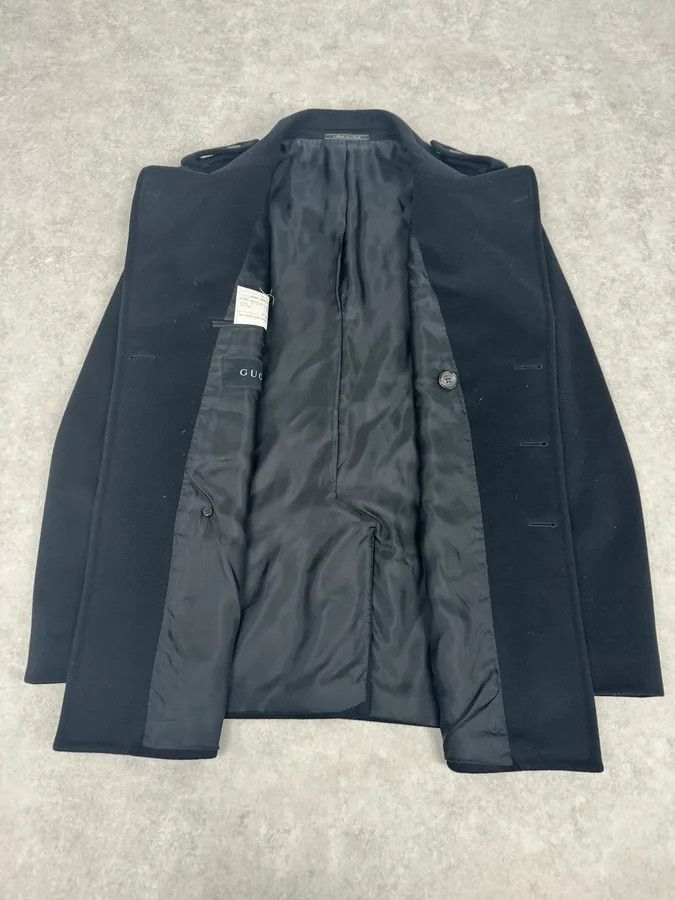 Gucci Gucci Black Wool Officer Buttoned Peacoat Size US M / EU 48-50 / 2 - 5 Thumbnail