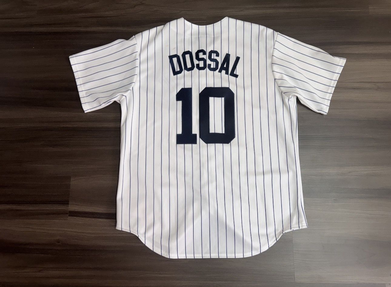 Majestic New York Yankees DOSSAL #10 Pinstripe Stitched Jersey Size US L / EU 52-54 / 3 - 8 Thumbnail