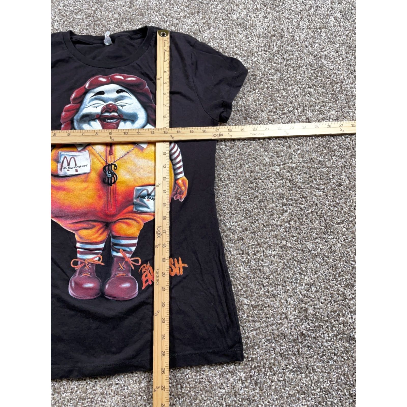 Vintage Ron English Supersized Ronald McDonald T-Shirt Women's S Black Street Art Size S / US 4 / IT 40 - 6 Thumbnail