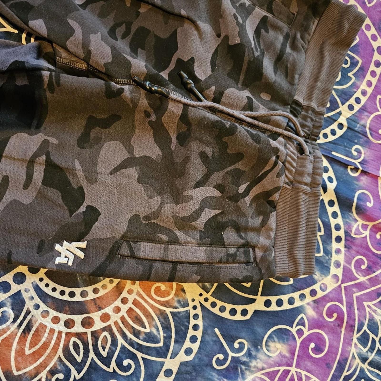 YoungLA YoungLA Men's Black and Grey Camo Joggers Size US 34 / EU 50 - 4 Thumbnail