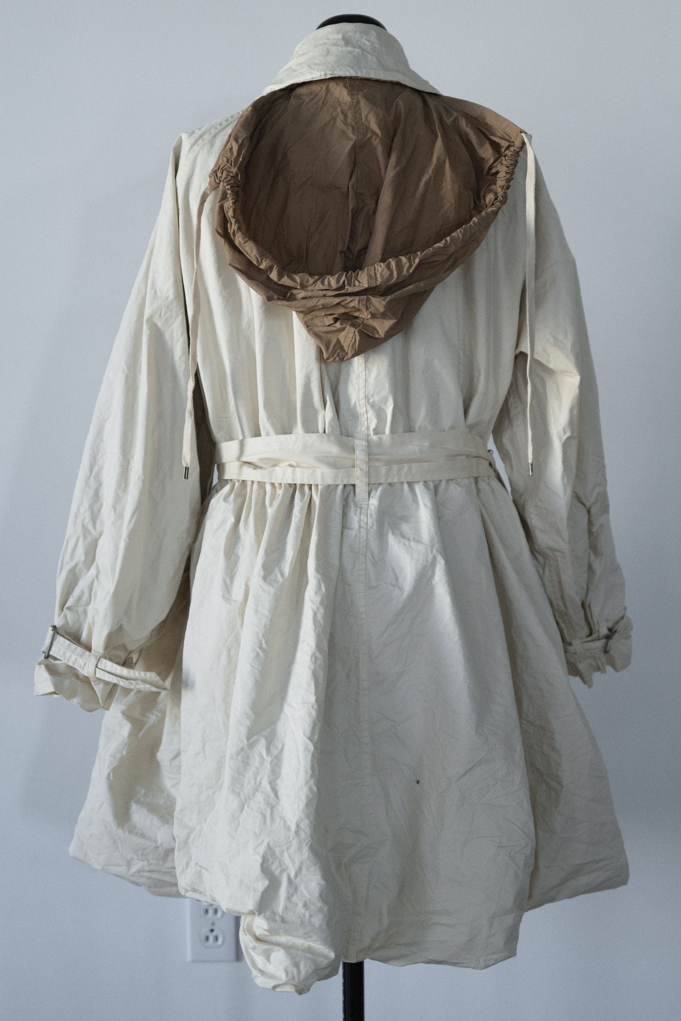 Jean Paul Gaultier Vintage Jean Paul Gaultier Ivory Cotton Hooded Trench Coat Size L / US 10 / IT 46 - 7 Thumbnail