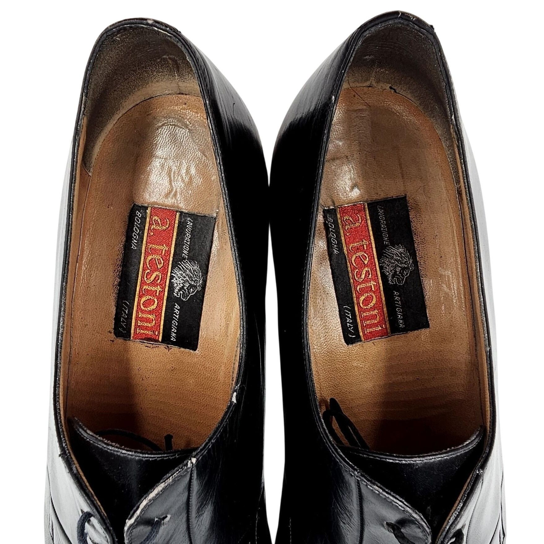 Testoni Vintage A. Testoni Men's 8 Italian Black Calf Leather Dress Size US 8 / EU 41 - 5 Thumbnail