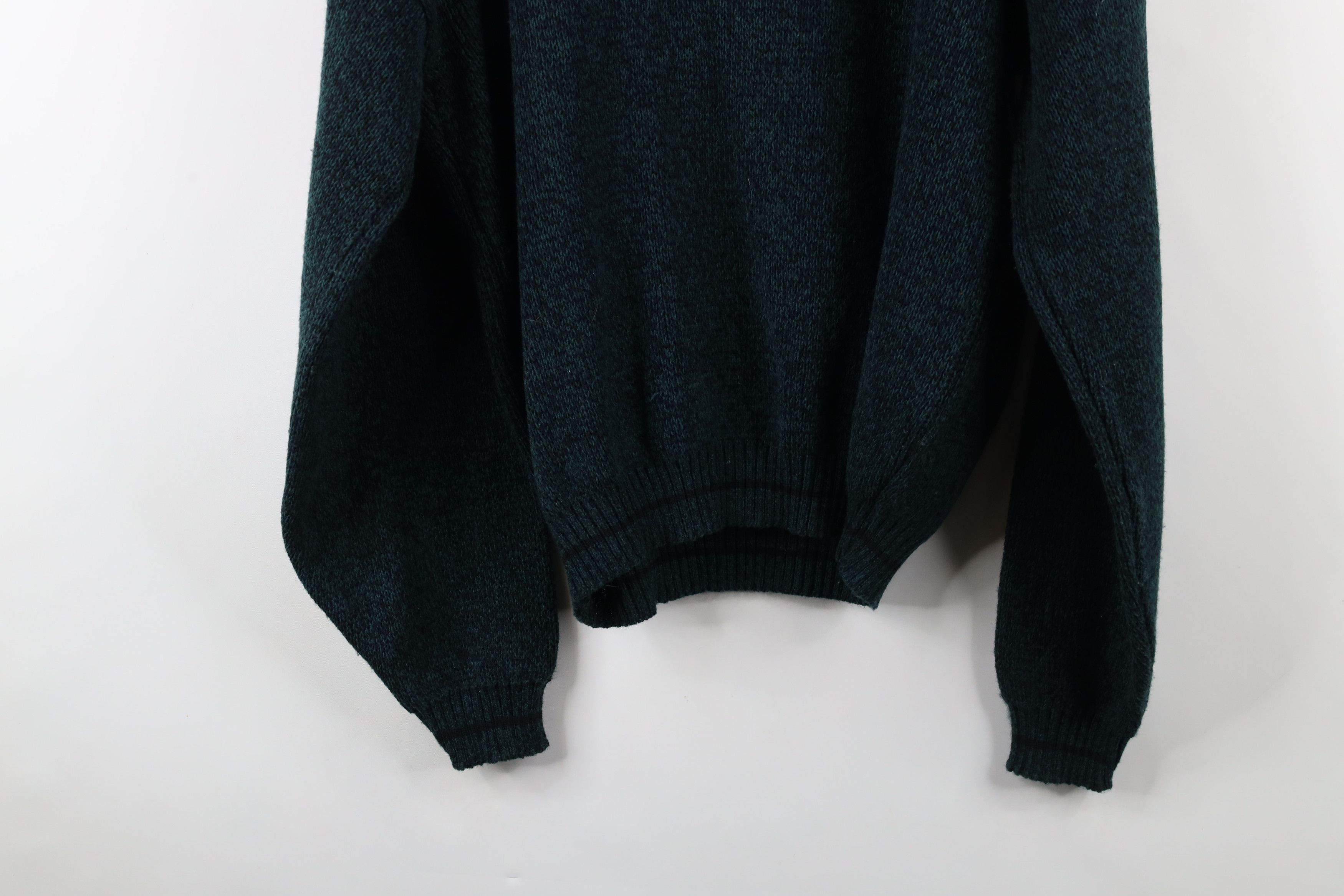 Vintage Vintage 90s Coogi Style Leather Trim Knit V-Neck Sweater Size US L / EU 52-54 / 3 - 8 Thumbnail