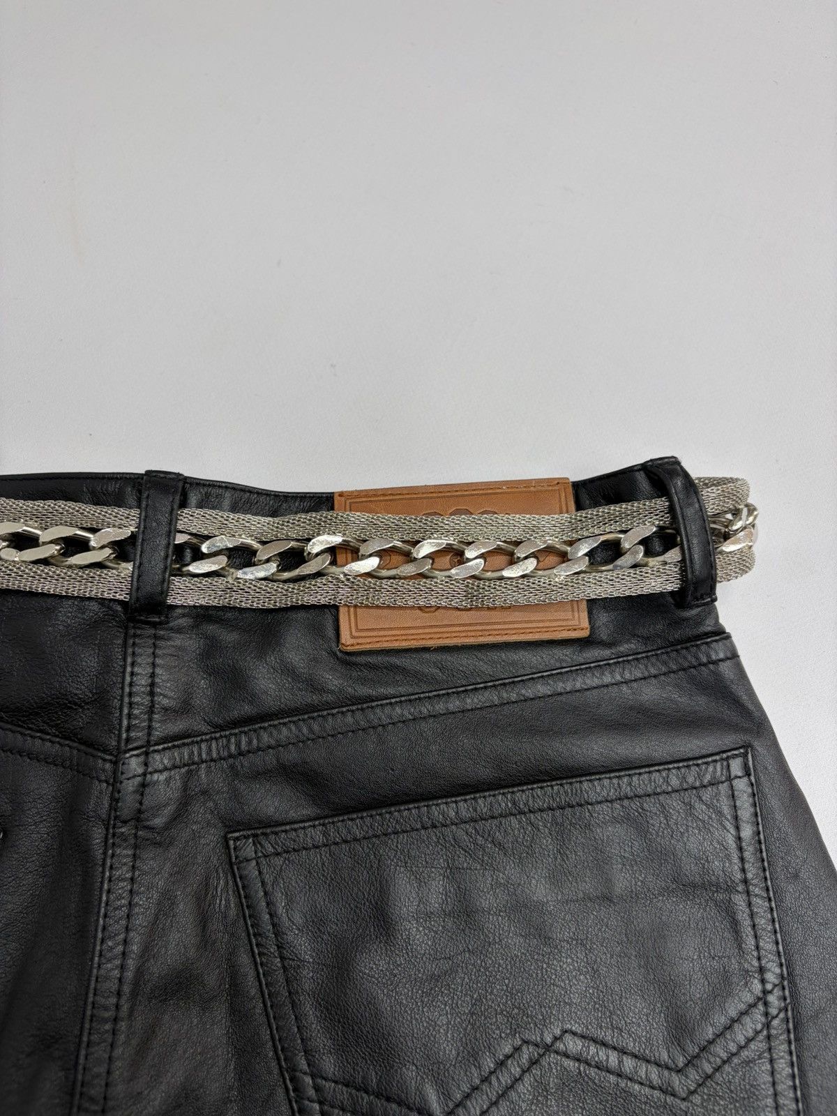 Vintage Y2K Rhinestones Like Number Nine Punk Leather Belt