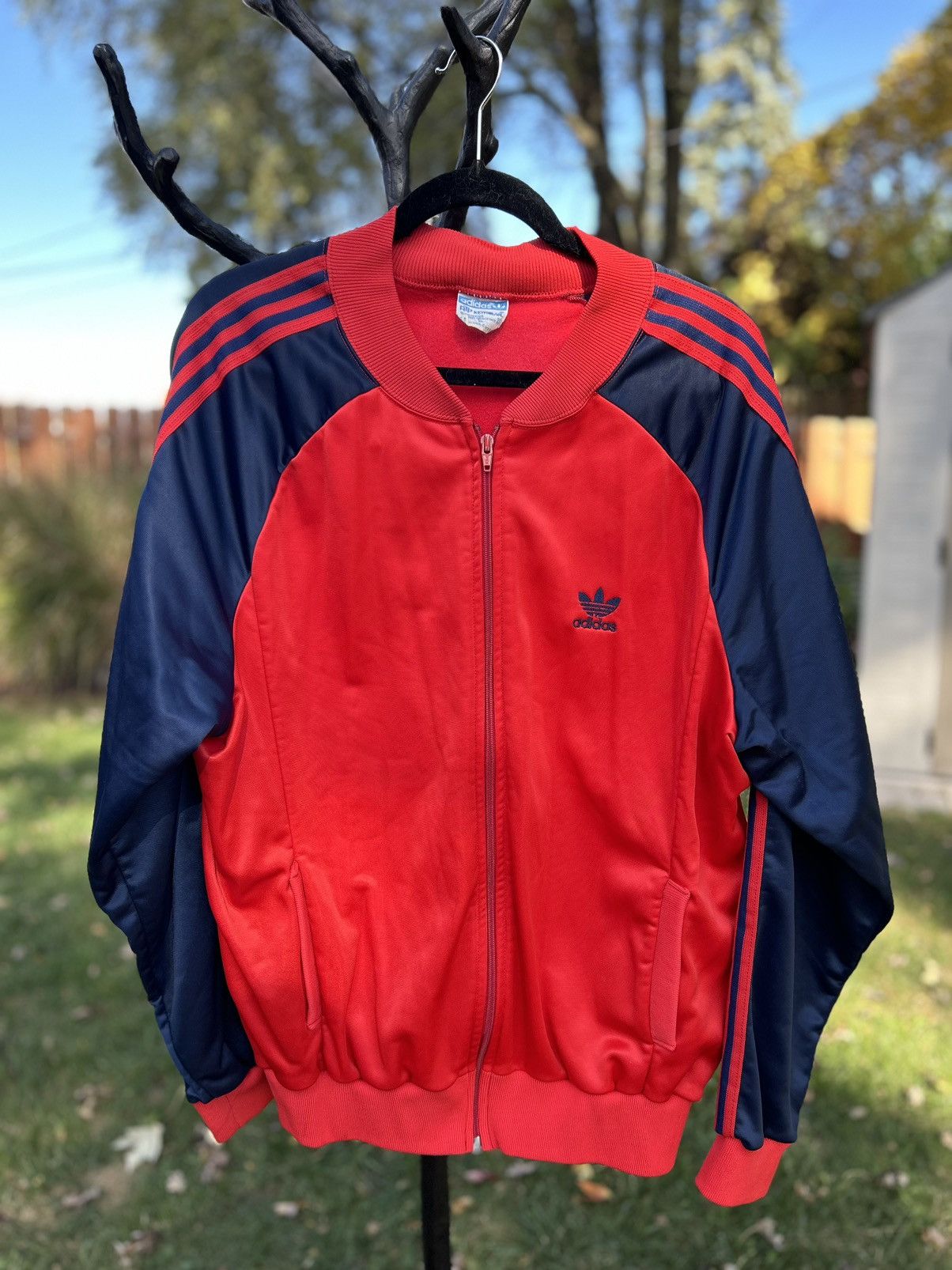 Adidas Streetwear Vintage Vintage Adidas 1980 s Keyrolan Jacket Red Blue XL USA Grailed