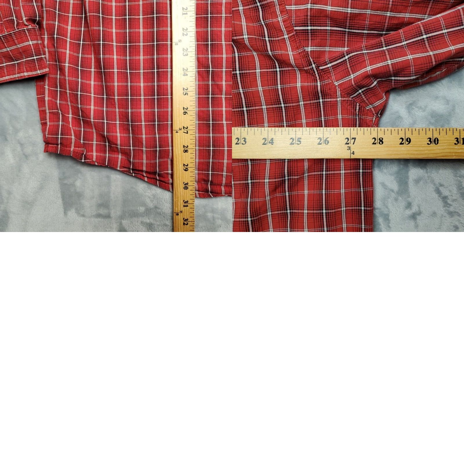 Wrangler VINTAGE Wrangler Shirt Mens 2XL Red Plaid Rugged Wear Cotton Long Sleeve Wrinkle Resistant Button-Up with Pockets Men Button-Down Collar Size US XXL / EU 58 / 5 - 8 Thumbnail