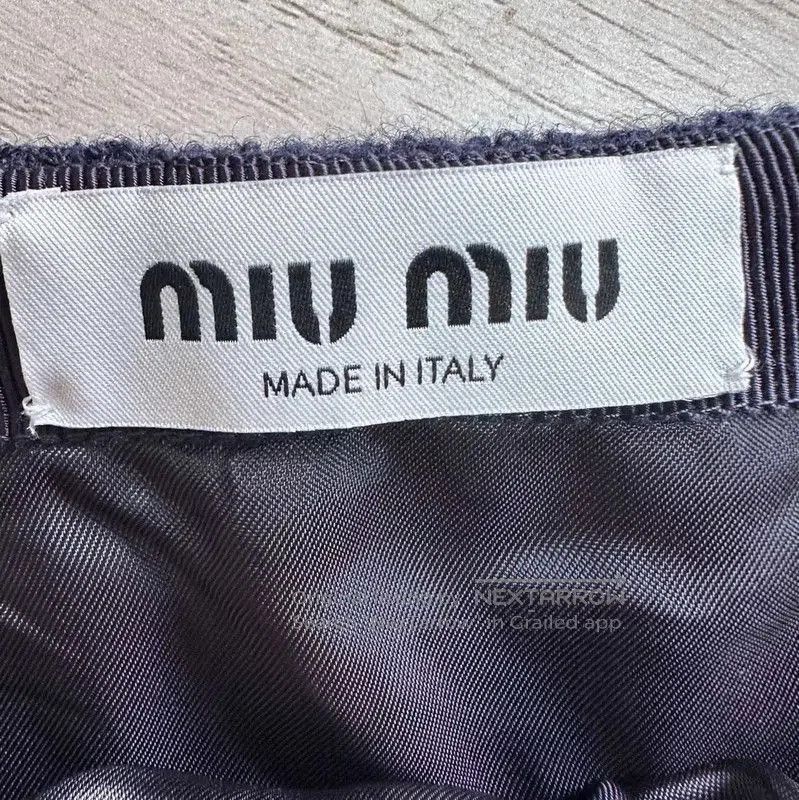 Miu Miu Miu Miu Navy Wool Mini Skirt . Size 22" - 4 Thumbnail