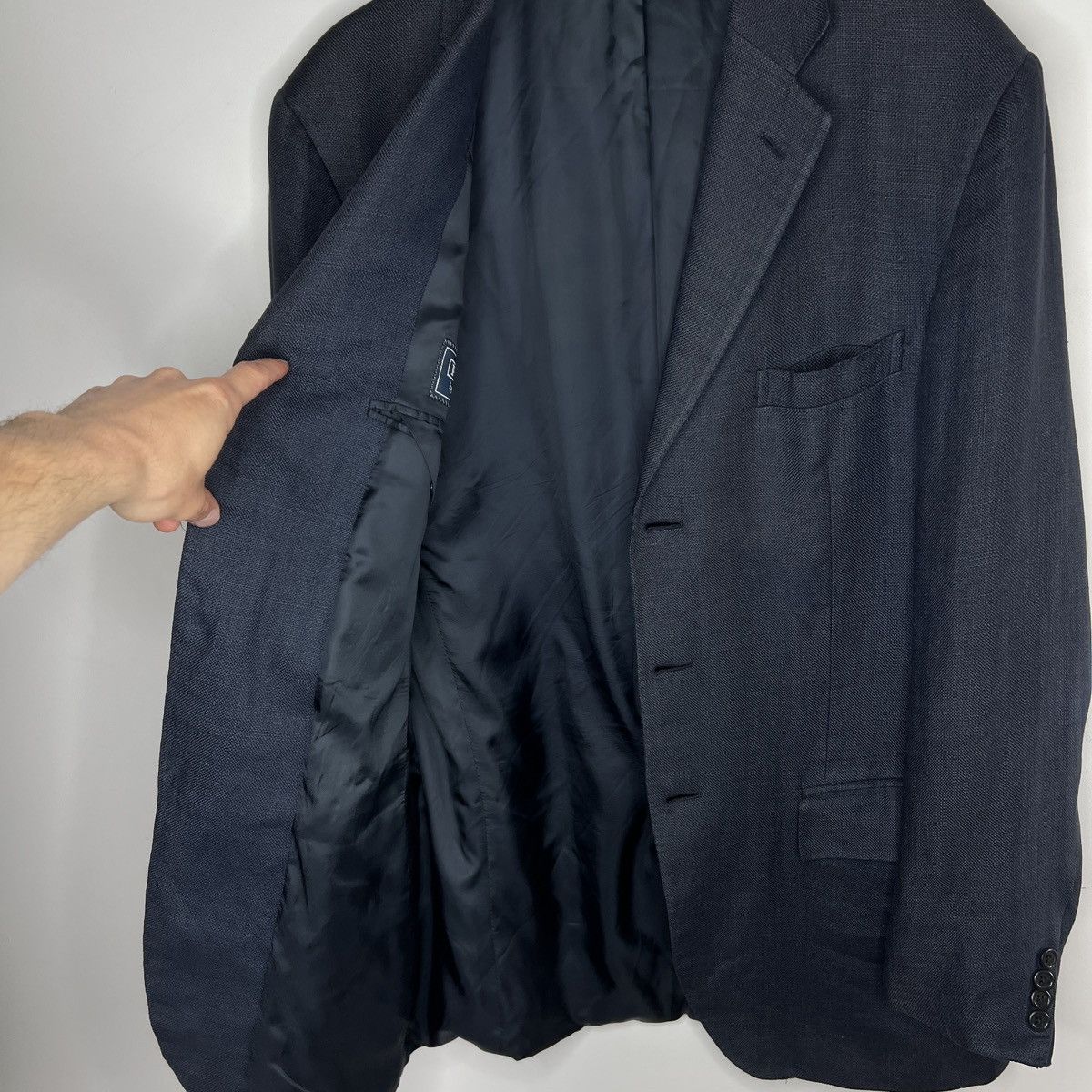Polo Ralph Lauren × Ralph Lauren Vintage 90s Polo Ralph Lauren Wool/Linen Blazer 42R Size 42R - 7 Thumbnail