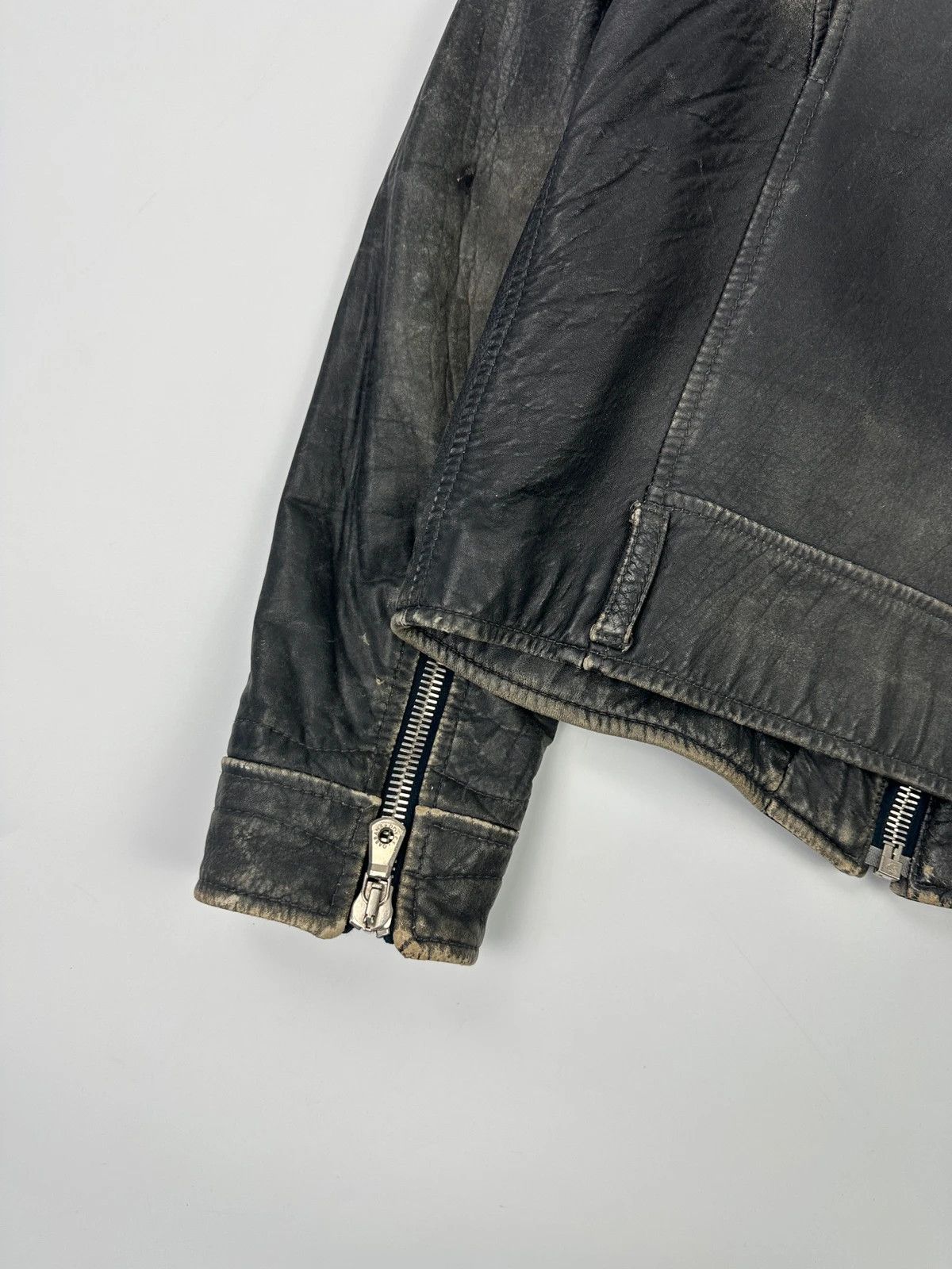 Dolce & Gabbana Dolce & Gabbana 00’s Grey Eroded Leather Faded Bomber Jacket Size US M / EU 48-50 / 2 - 9 Thumbnail