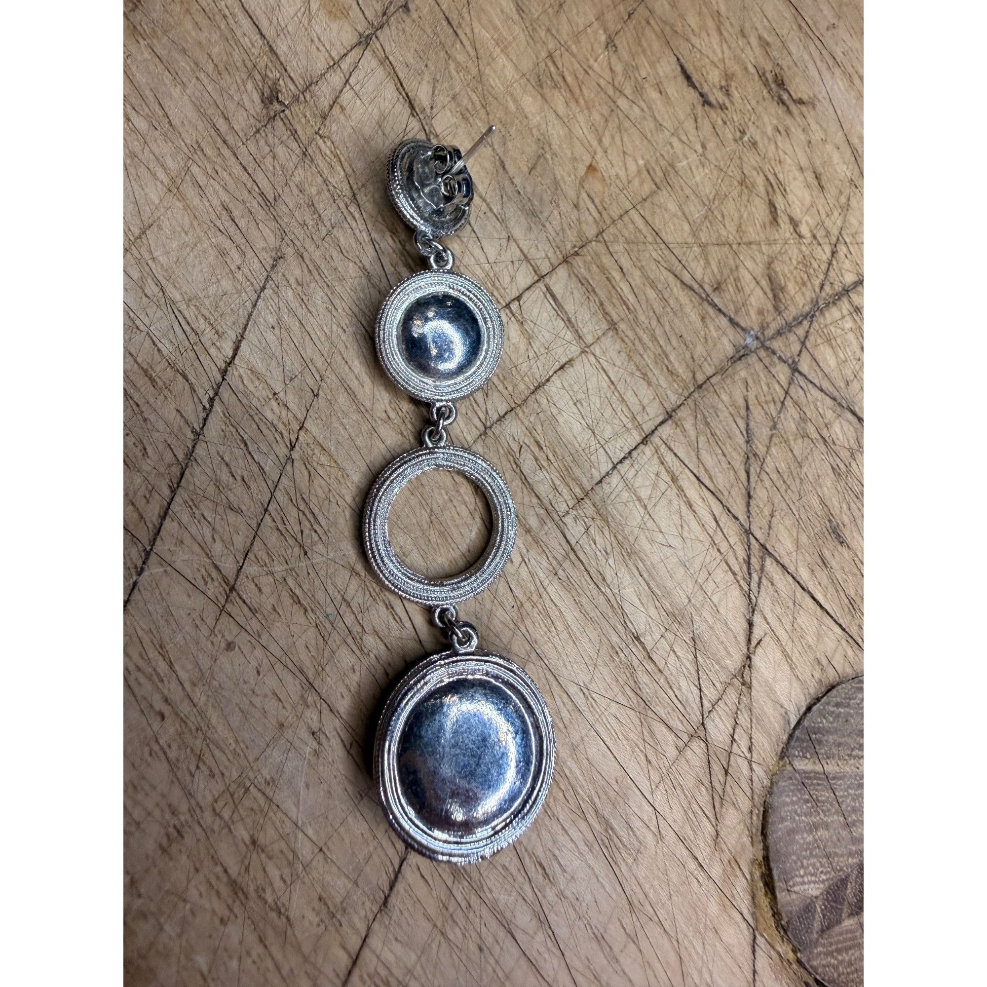 Other Silver Crystal Drop Statement Earrings With Rhinestone Accen Size ONE SIZE - 5 Thumbnail