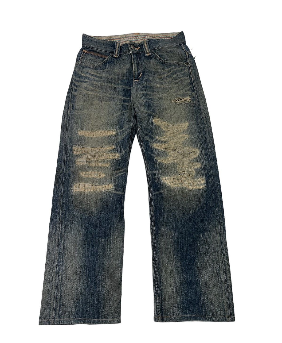 Vintage Edwin Distressed & Repair Rusty Denim Jeans