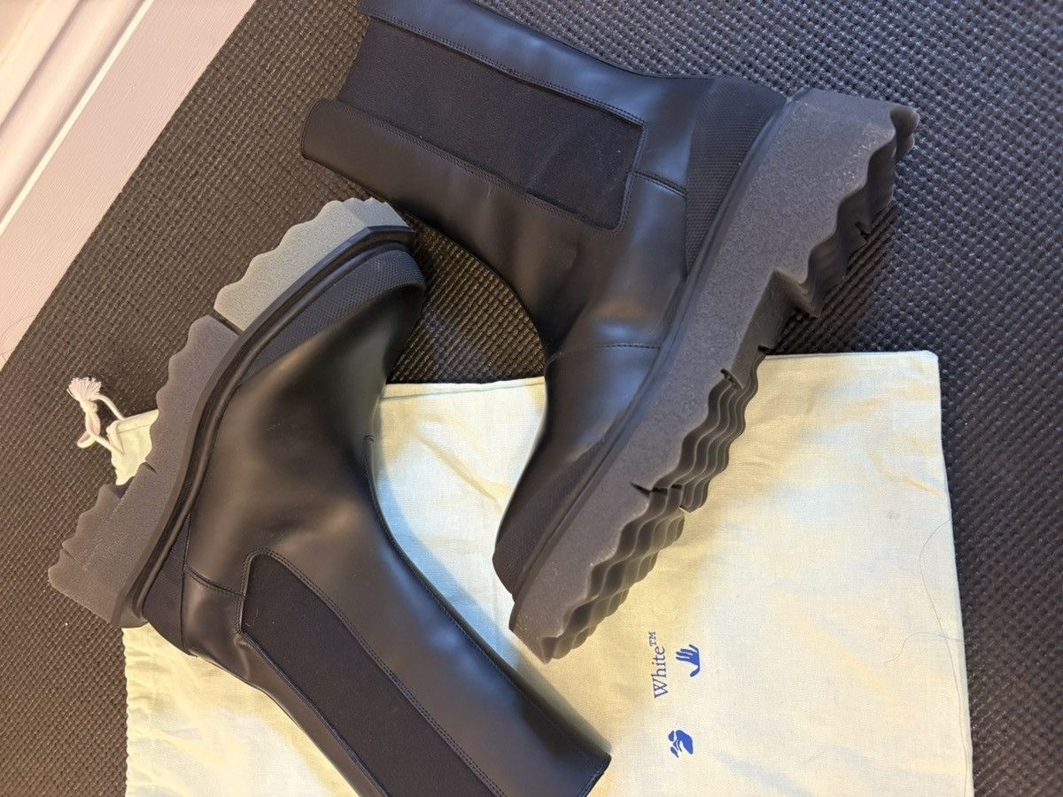 Off-White Off-White Black Leather Chelsea Boots Tab Mid-Calf EU 38 Size US 8 / IT 38 - 2 Thumbnail