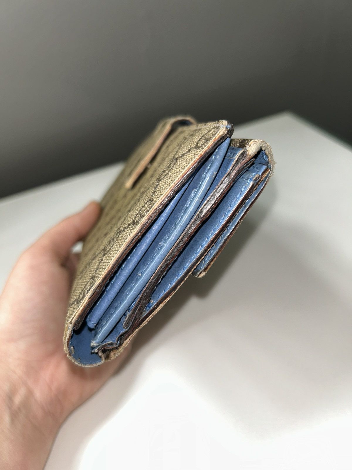 Gucci Gucci GG Coated Canvas Long Wallet w Blue Interior Size ONE SIZE - 15 Thumbnail