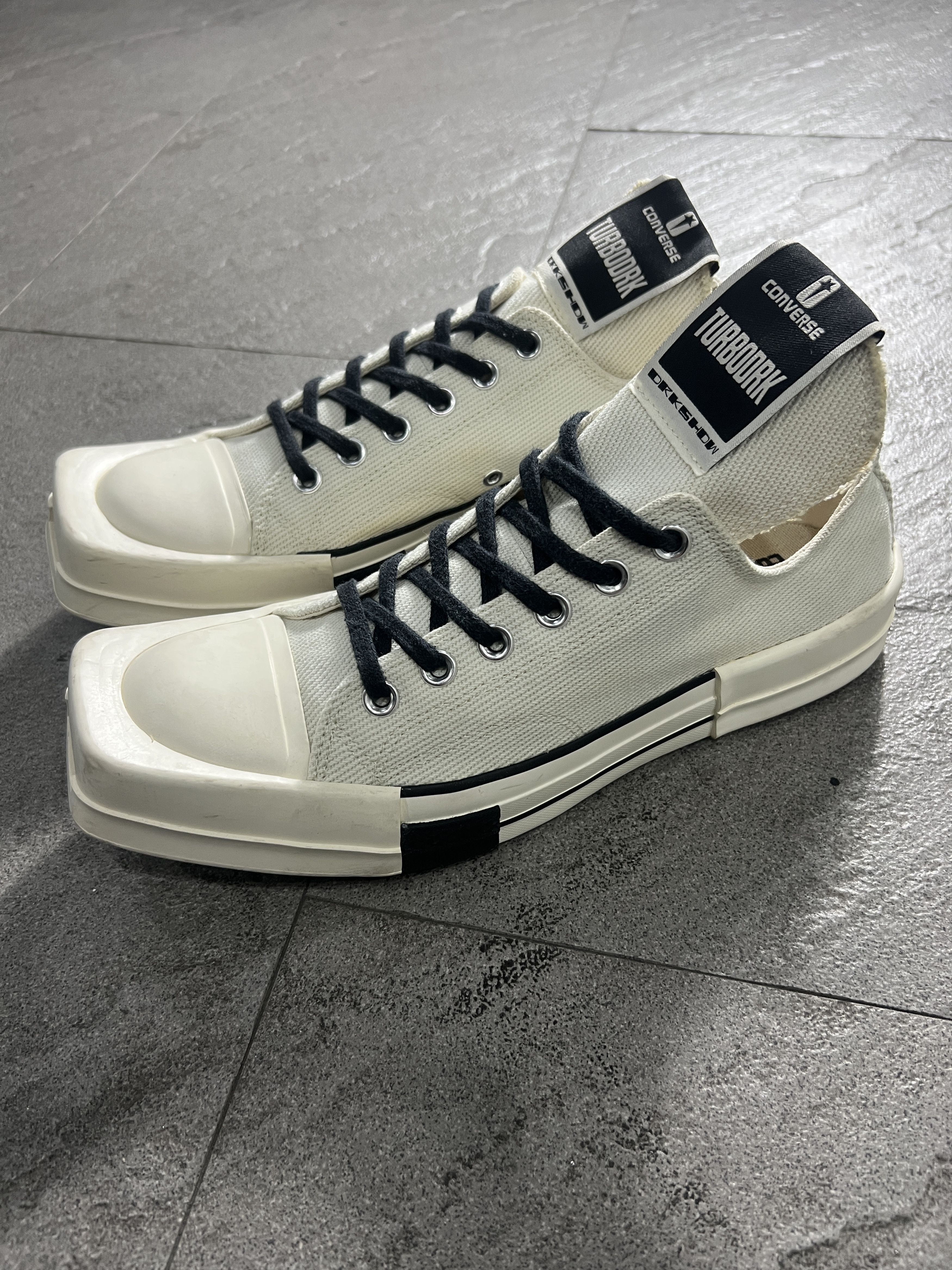 Converse × Rick Owens Drkshdw Converse x Rick Owens DRKSHDW TURBODRK Low Off White EU41.5 Size US 8 / EU 41 - 2 Thumbnail
