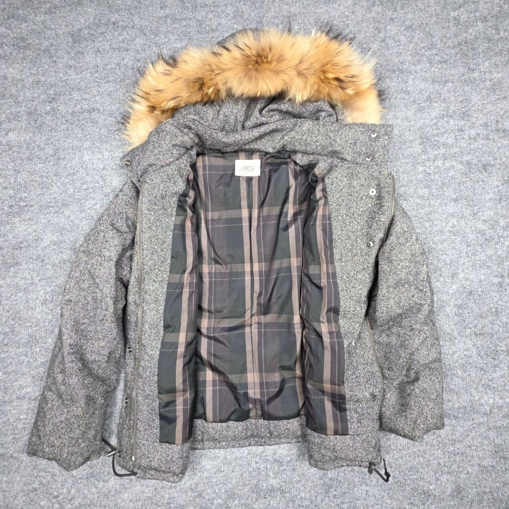 Vintage VINTAGE J. Press Puffer Hooded Jacket Women S Gray Down Filled Lined EUC Size S / US 4 / IT 40 - 4 Thumbnail