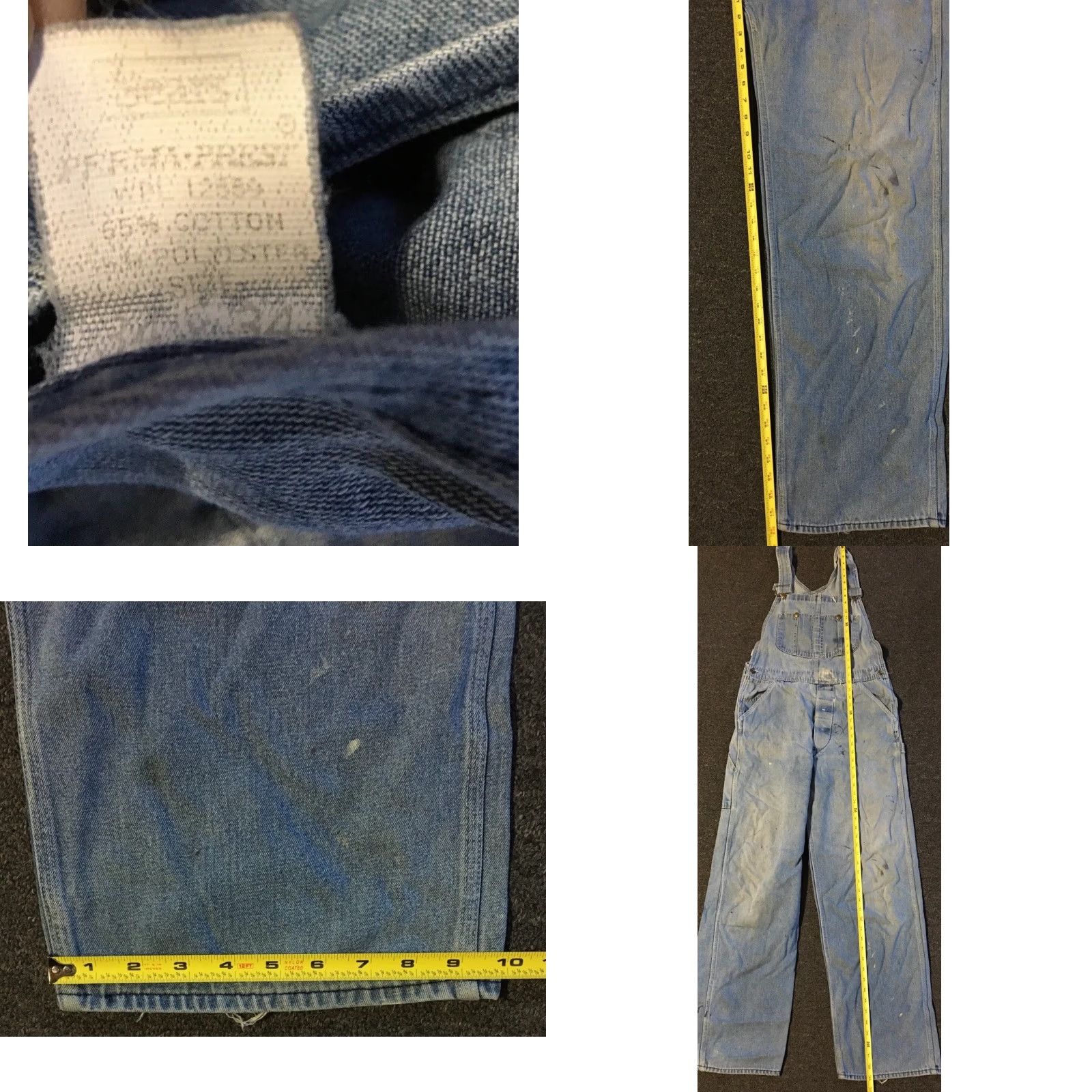 Sears Vtg 70s Sears Overalls Denim Distressed 34 USA Biker Punk Grunge Trucker 80s 90s Rock USA Mens Jeans Size US 34 / EU 50 - 10 Thumbnail