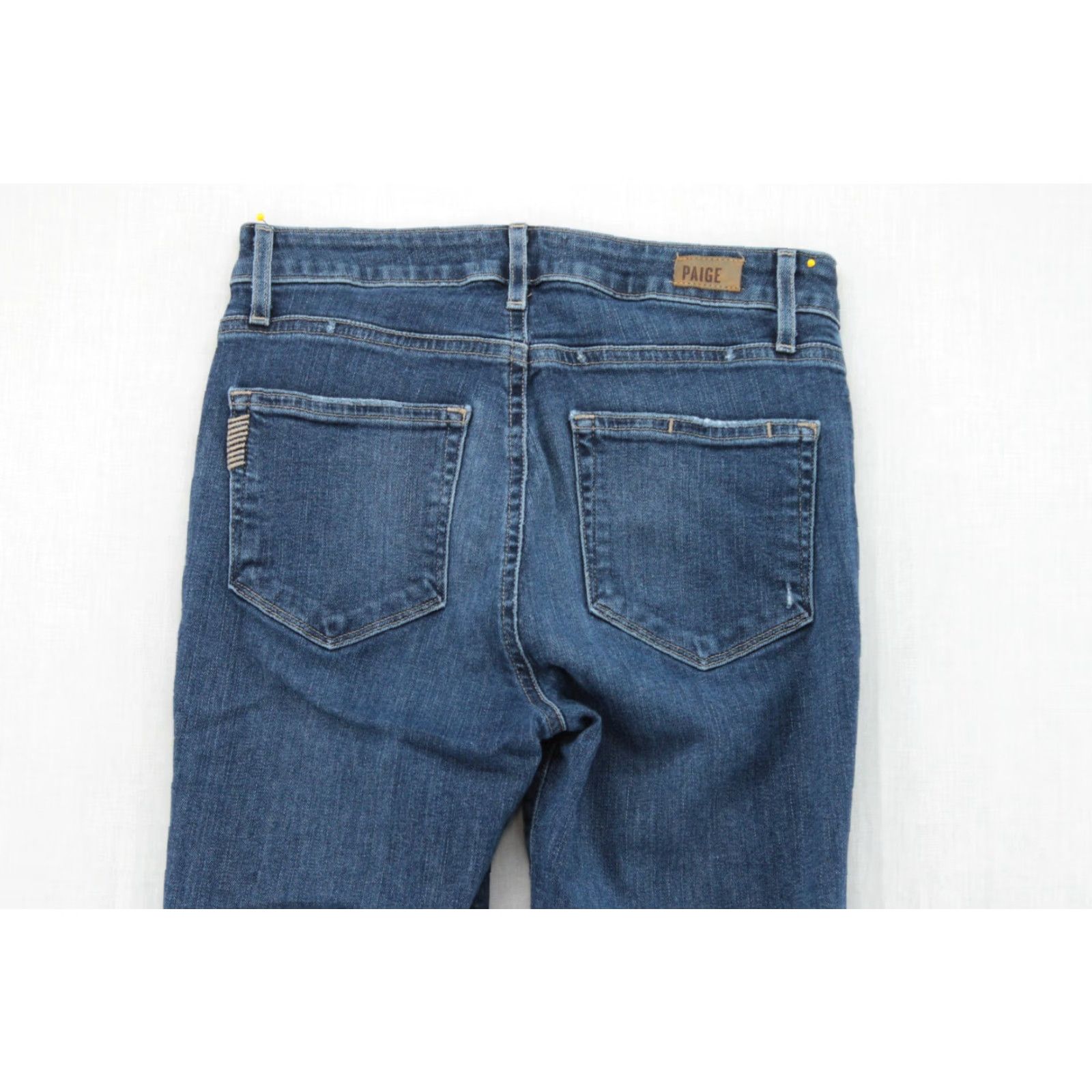 Paige Paige Hoxton Ankle Peg Jeans Mid Rise Skinny Med Wash Womens 26 Raw Hem Stretch Size 26" / US 2 / IT 38 - 5 Thumbnail