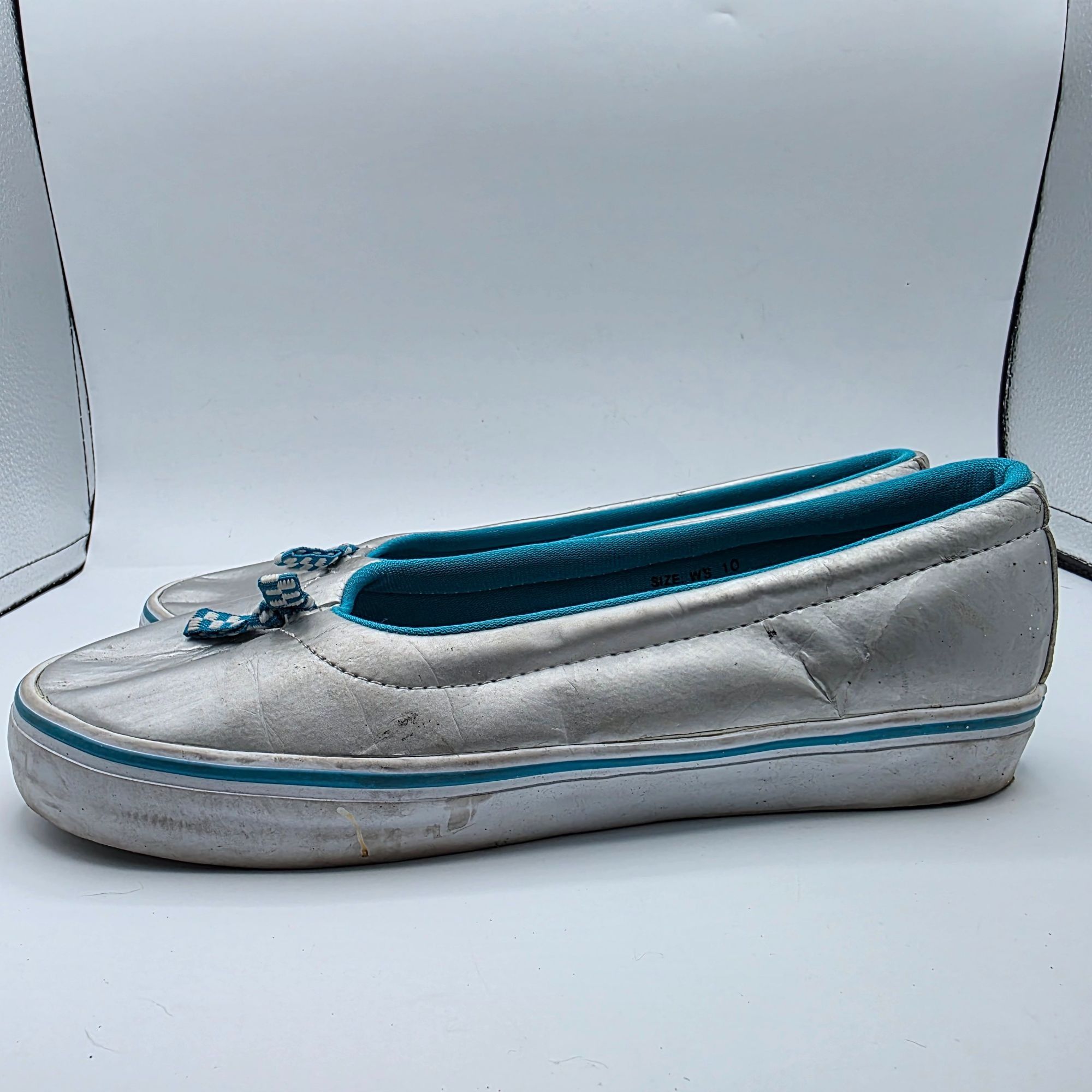 Vans Vans X David & Goliath Womens Size 10 Silver Flat Slip On Sh Size US 10 / IT 40 - 13 Thumbnail