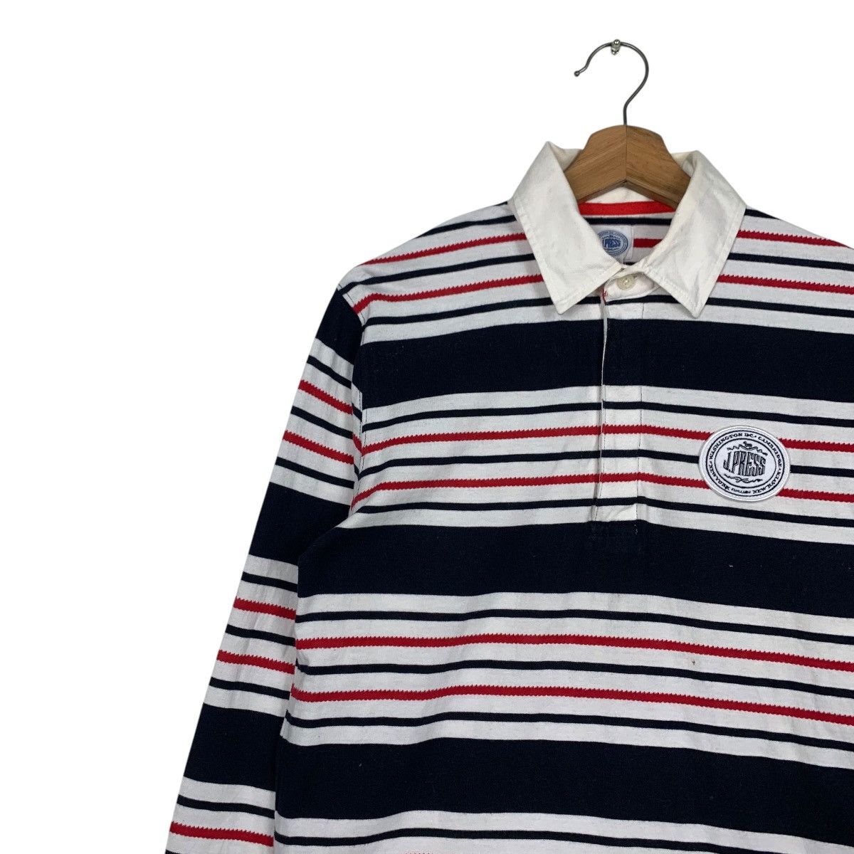 J. Press Vintage J. PRESS Striped Long Sleeve Polo Shirt #2846-C128 Size US S / EU 44-46 / 1 - 3 Thumbnail