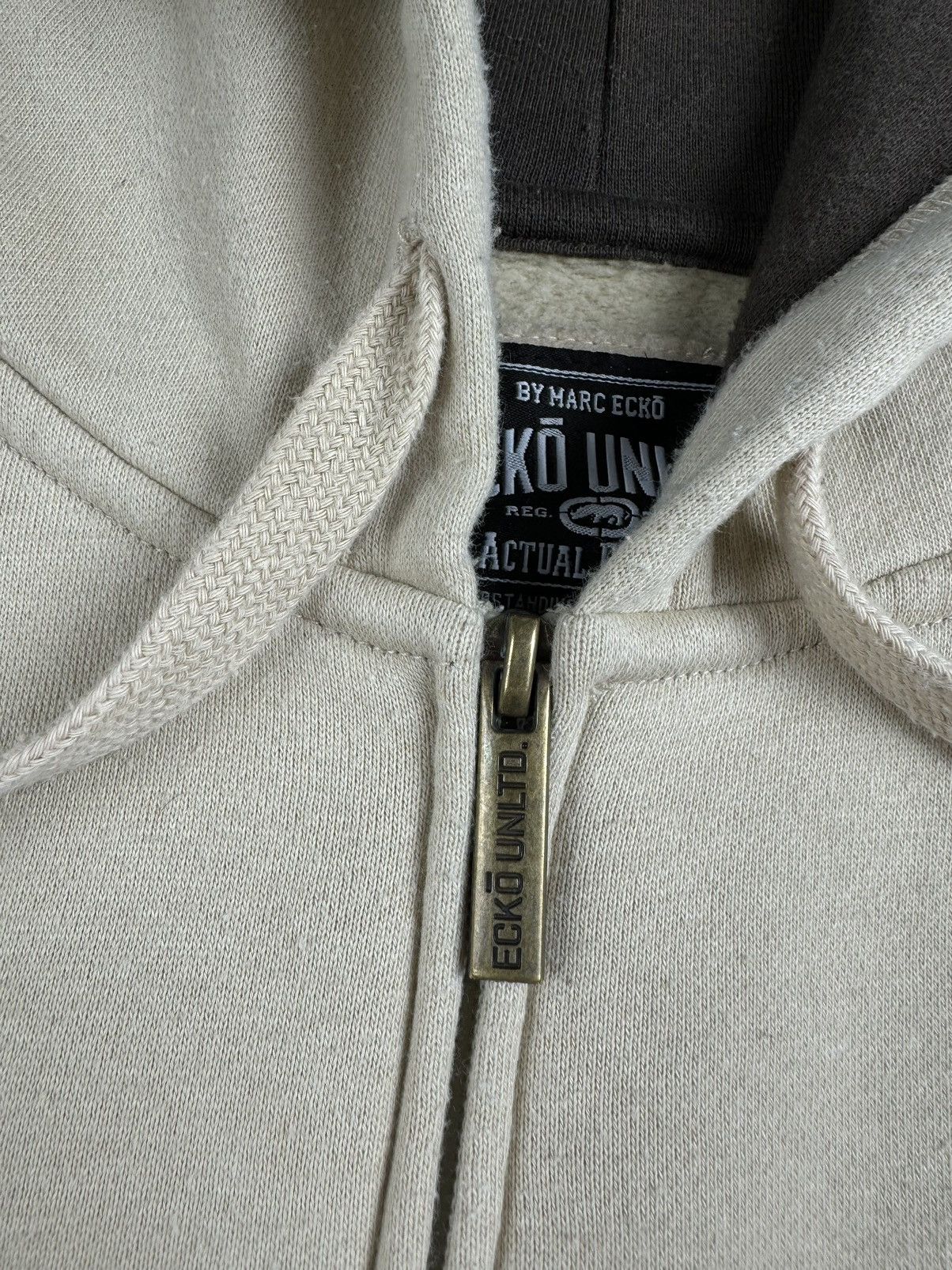 Ecko Unltd. Vintage Ecko Unltd by Marc Ecko Rap Skate Beige Zip Hoodie Size US XL / EU 56 / 4 - 7 Thumbnail