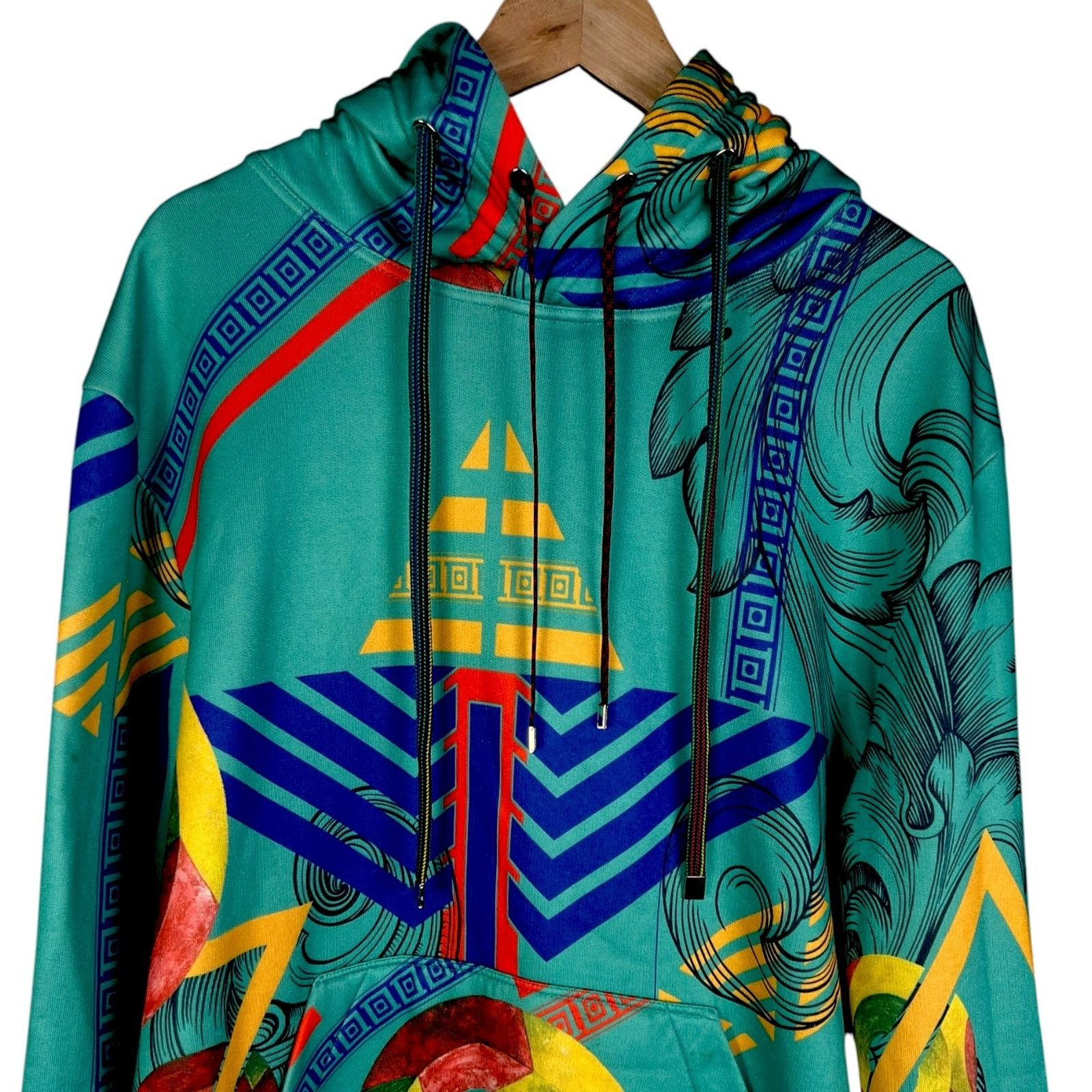 Versace Versace Collection Mens Greca Green Double Drawstring Hoodie Size US XL / EU 56 / 4 - 5 Thumbnail
