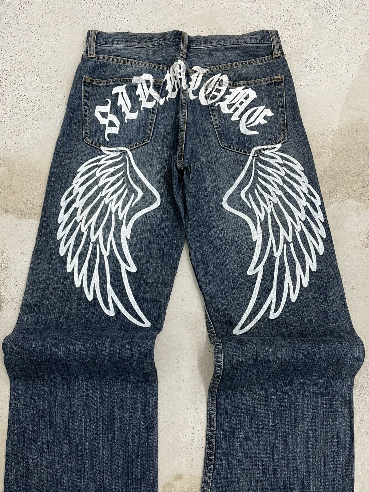 Hysteric Glamour Vintage Designer Japan Sorridere Affliction Emo Wing Denim Size US 29 - 4 Thumbnail