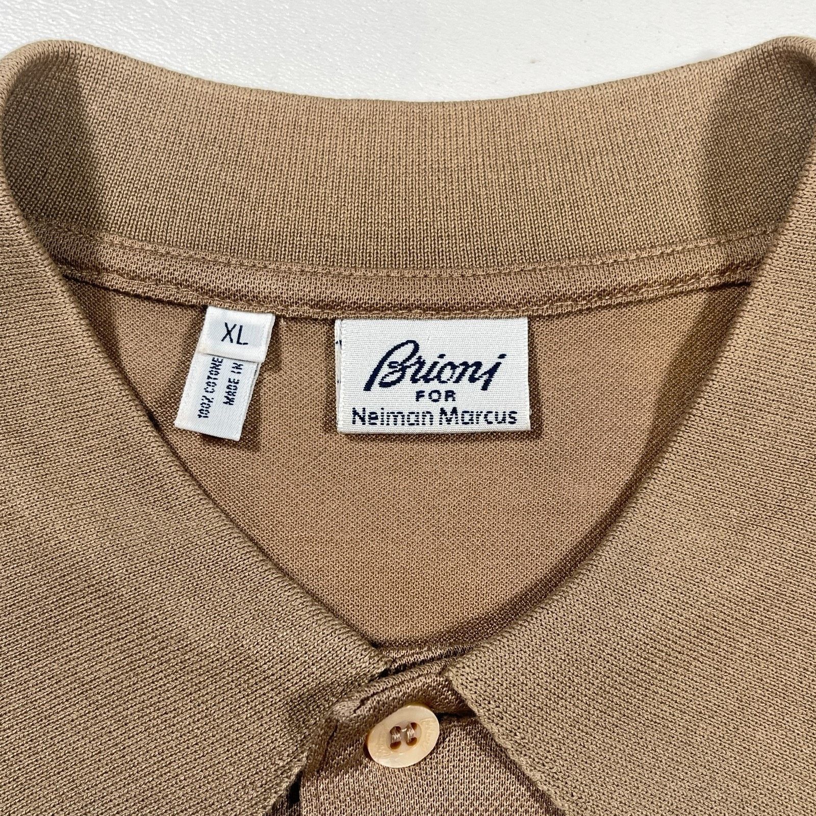 Brioni Brioni For Neiman Marcus Tan Brown Polo Pocket Tee T Shirt Size US XL / EU 56 / 4 - 4 Thumbnail