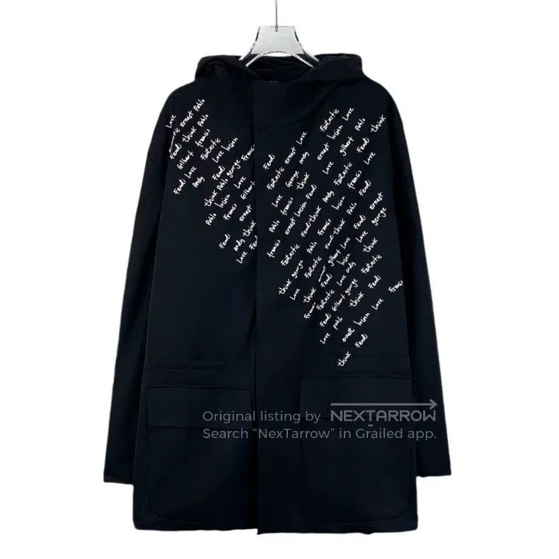 Fendi Fendi Black Logo Letter Embroidered Hooded Long Sleeve Win Size US L / EU 52-54 / 3 - 1 Thumbnail