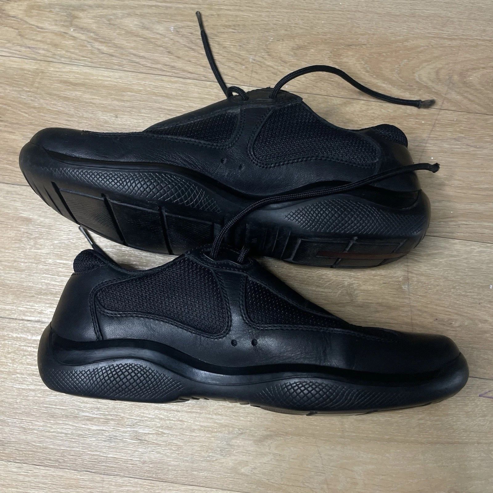 Prada Prada America's Cup Sneakers Linea Rossa Black Leather Mesh Size US 7.5 / IT 37.5 - 4 Thumbnail
