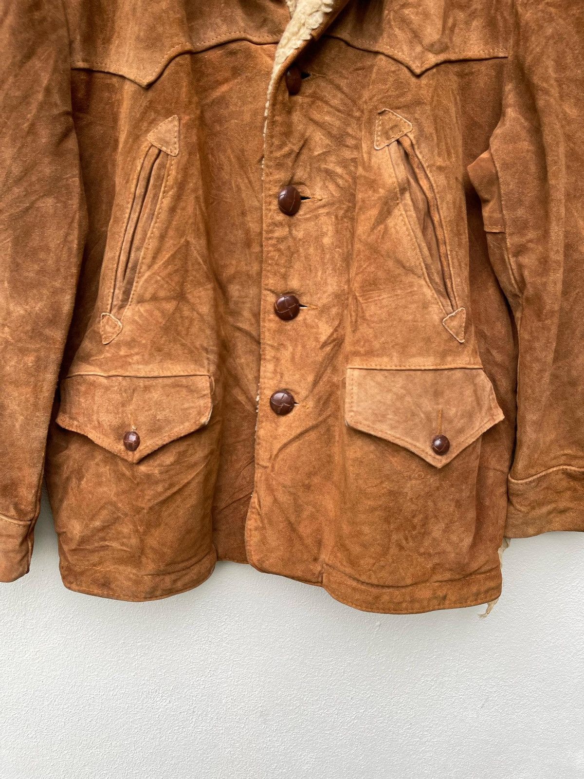 Schott × Vintage × Western Rise Vintage 90s Schott N.Y.C Western Shearling Leather Jacket Size US L / EU 52-54 / 3 - 6 Thumbnail