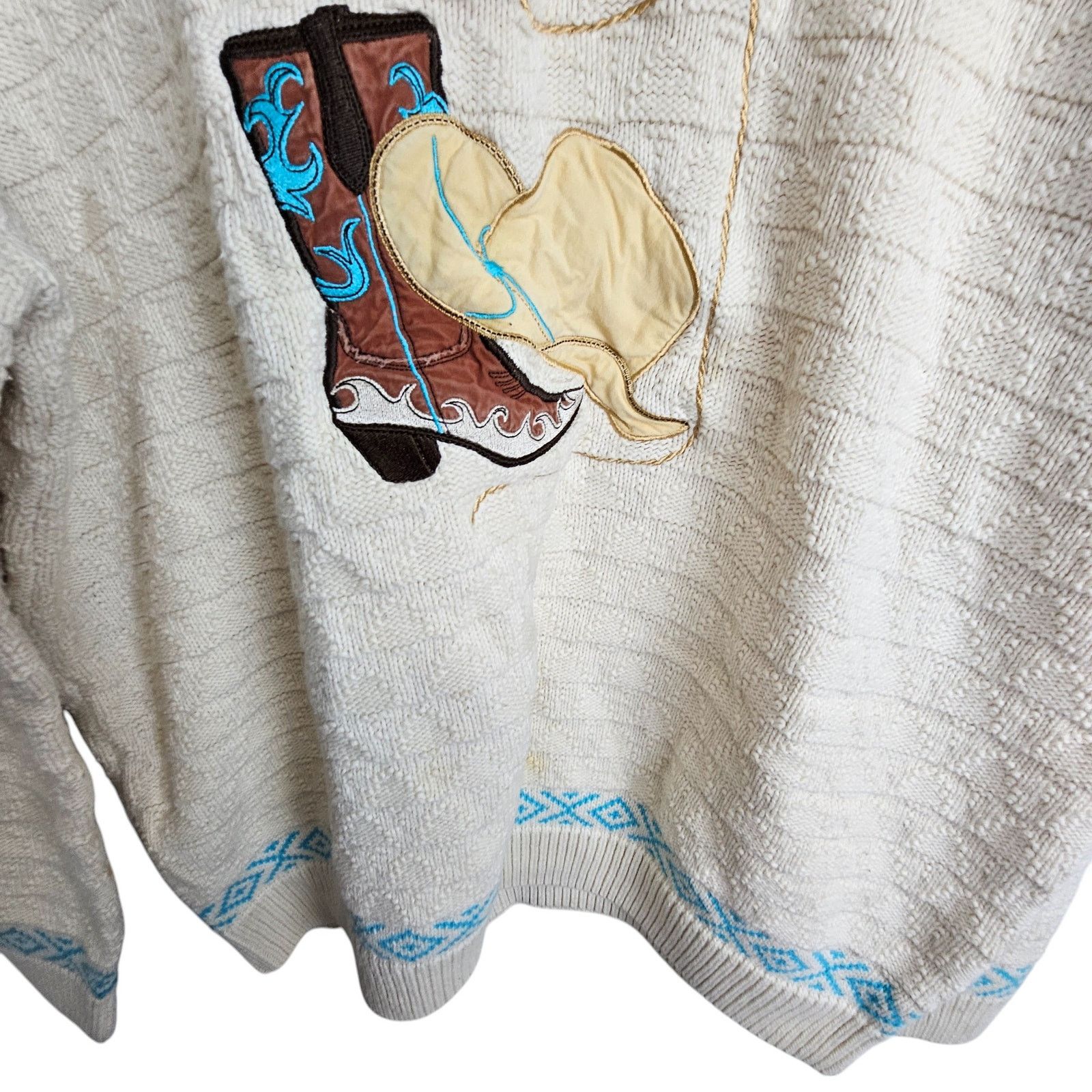 Cabelas Cabelas Womens Cowboy Print Knit Pullover Sweater XL Western Size XL / US 12-14 / IT 48-50 - 3 Thumbnail